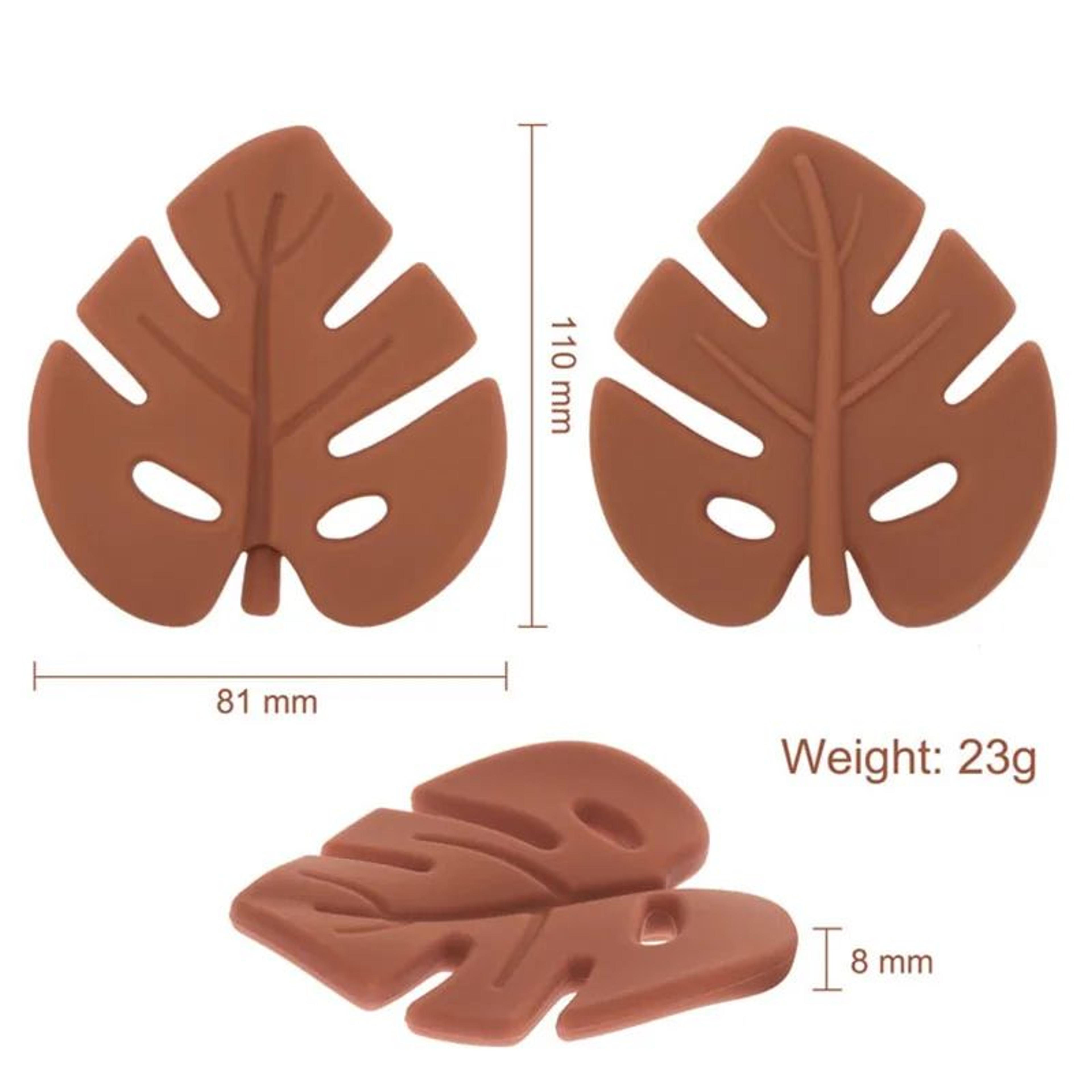 SoftLeaf Silicone Baby Teether Set  BPAFree Leaf Teething Beads For Soothing Relief 5
