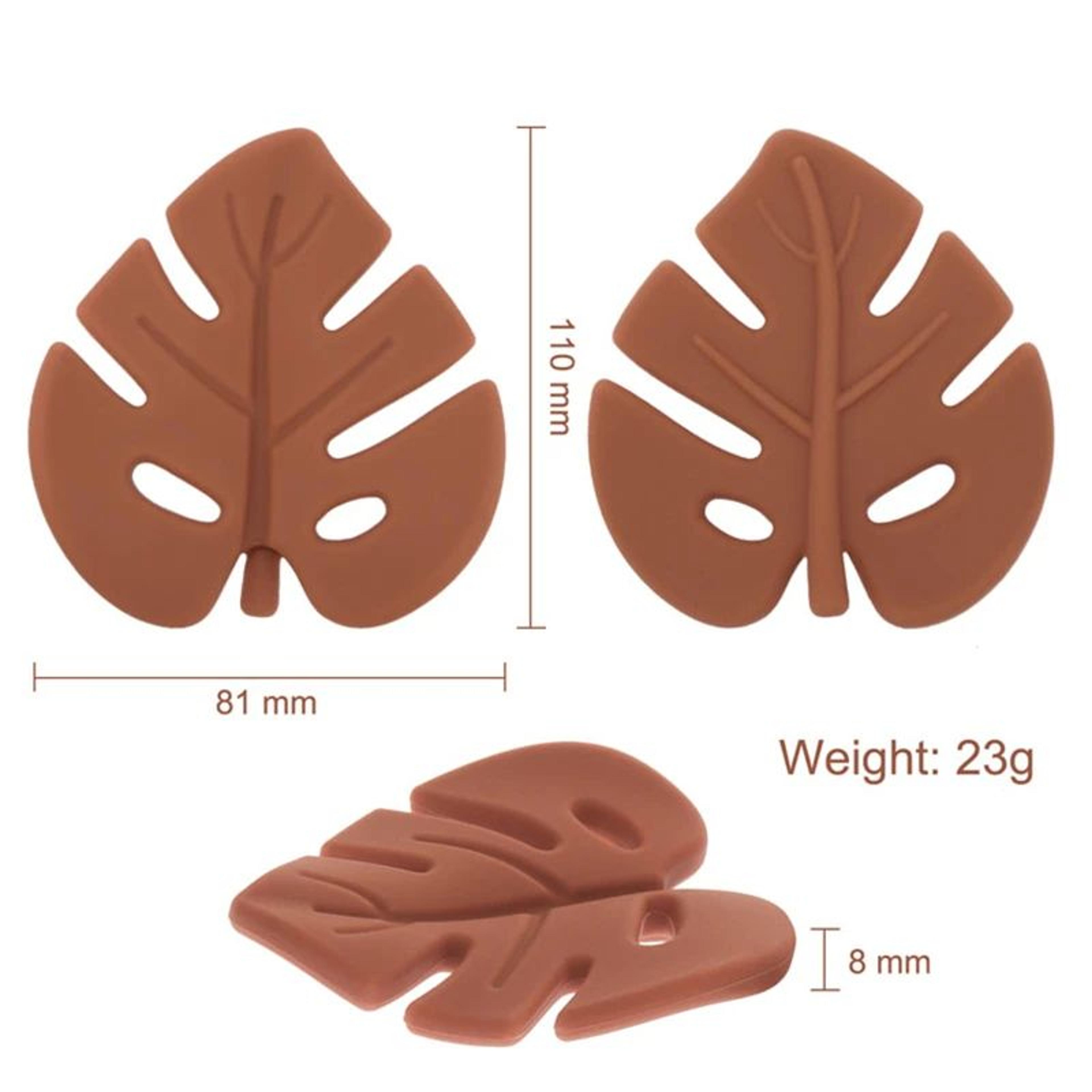 Silicone Baby Teether Leaf Rattle  Food Grade Infant Teething Toy For Soothing Gums 5