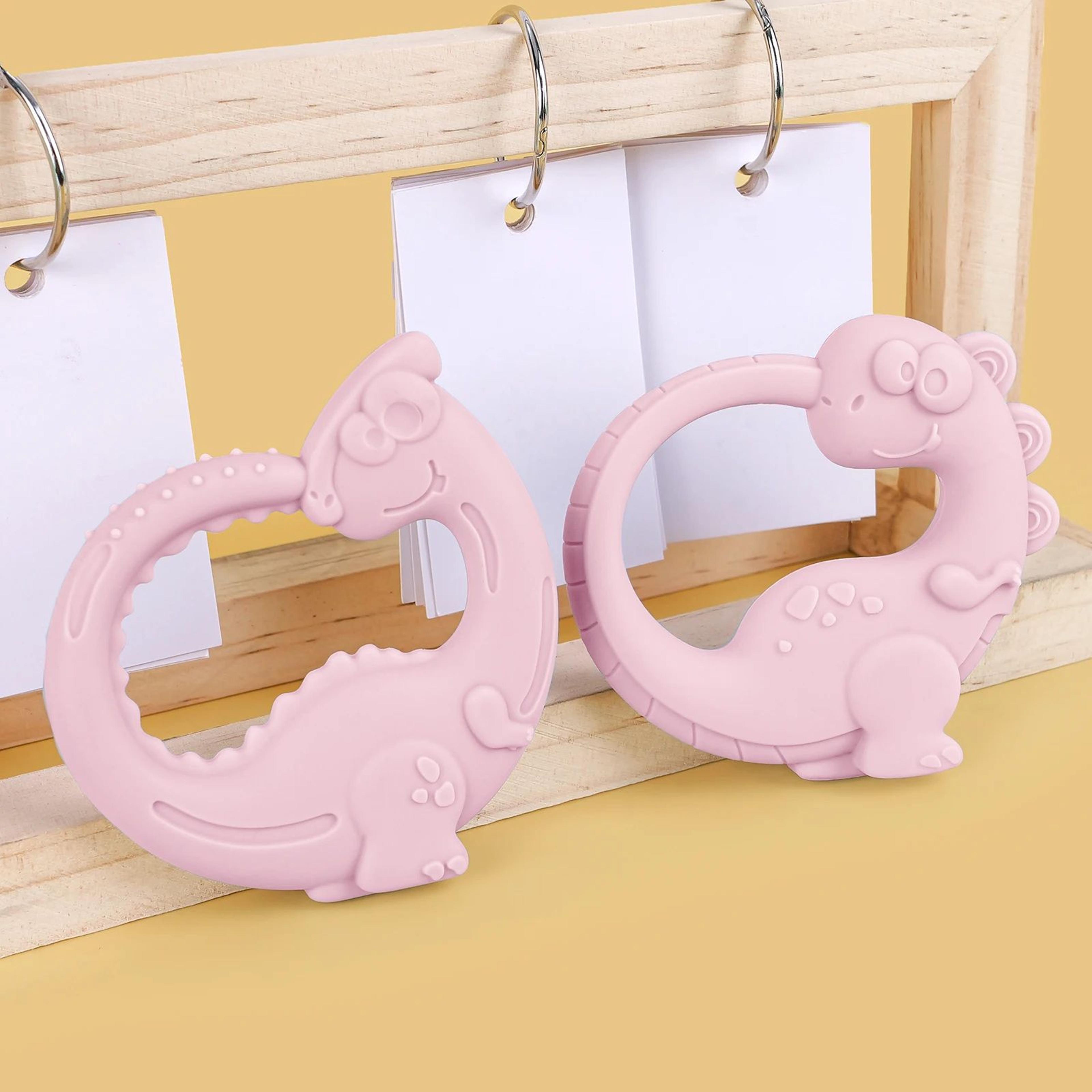 DinoSoft Silicone Baby Teether Bracelet Set  BPAFree Dinosaur Teething Toy For Infants 7