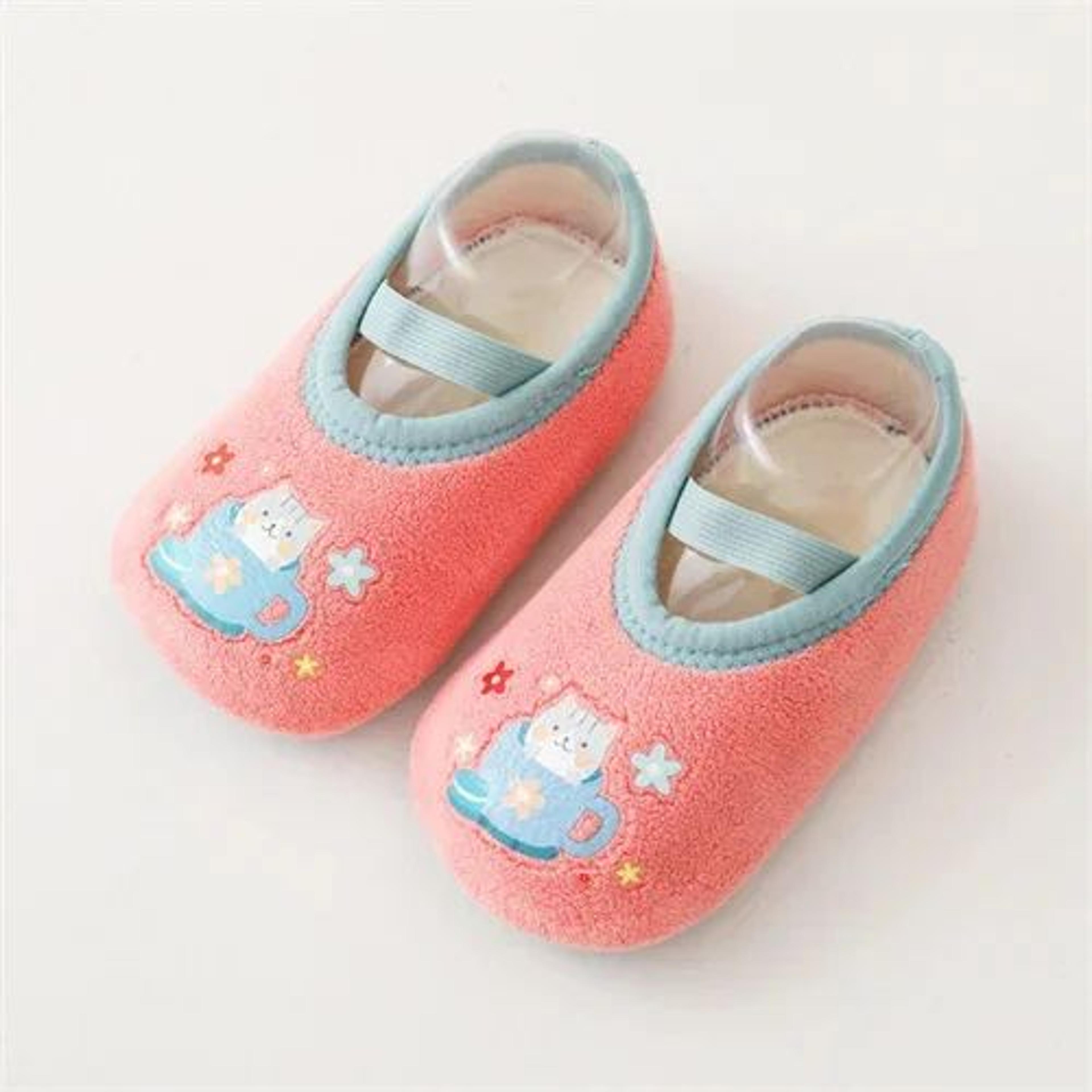 CozyGrip Cartoon Baby AntiSlip Walking Shoes With Rubber Sole 7