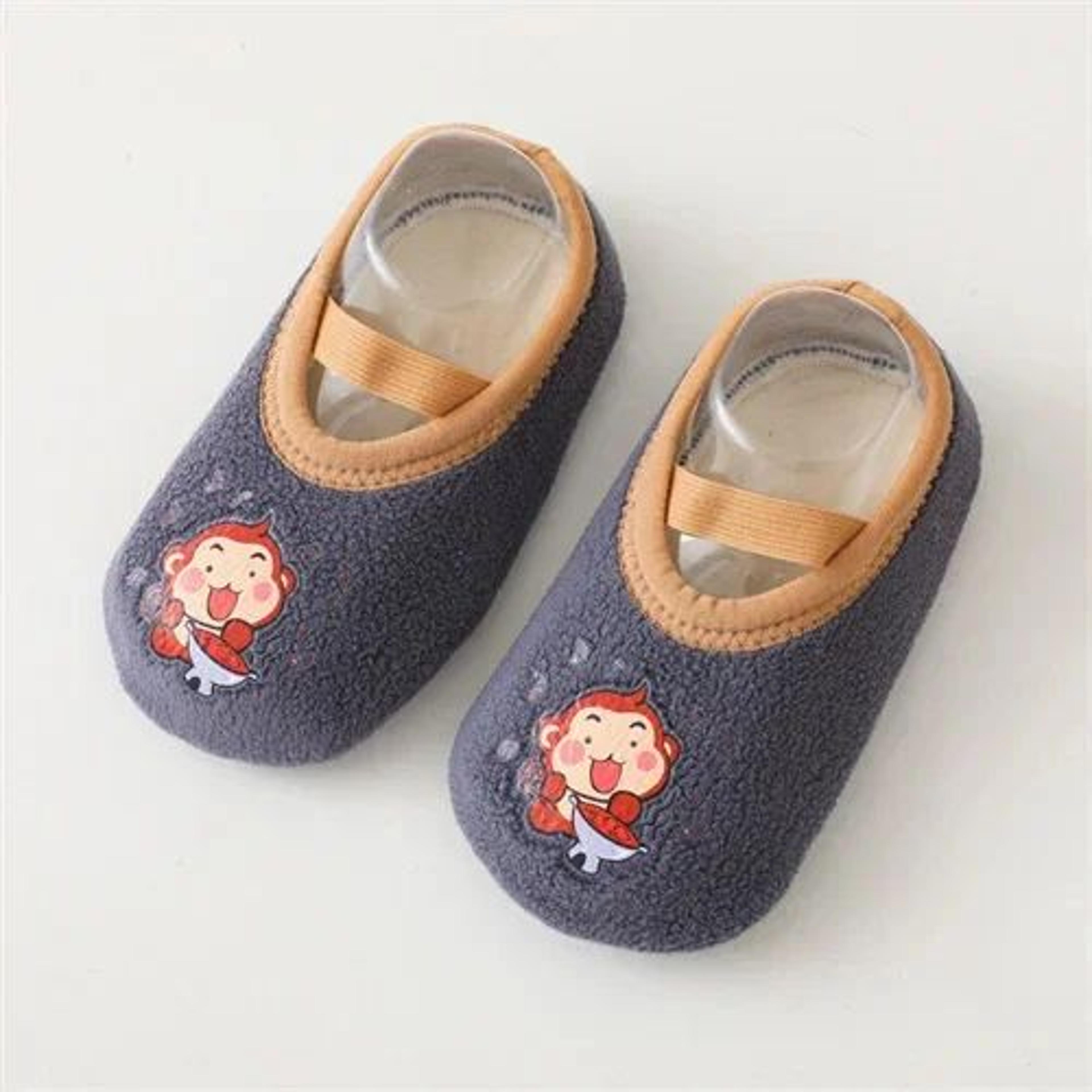 CozyGrip Cartoon Baby AntiSlip Walking Shoes With Rubber Sole 8
