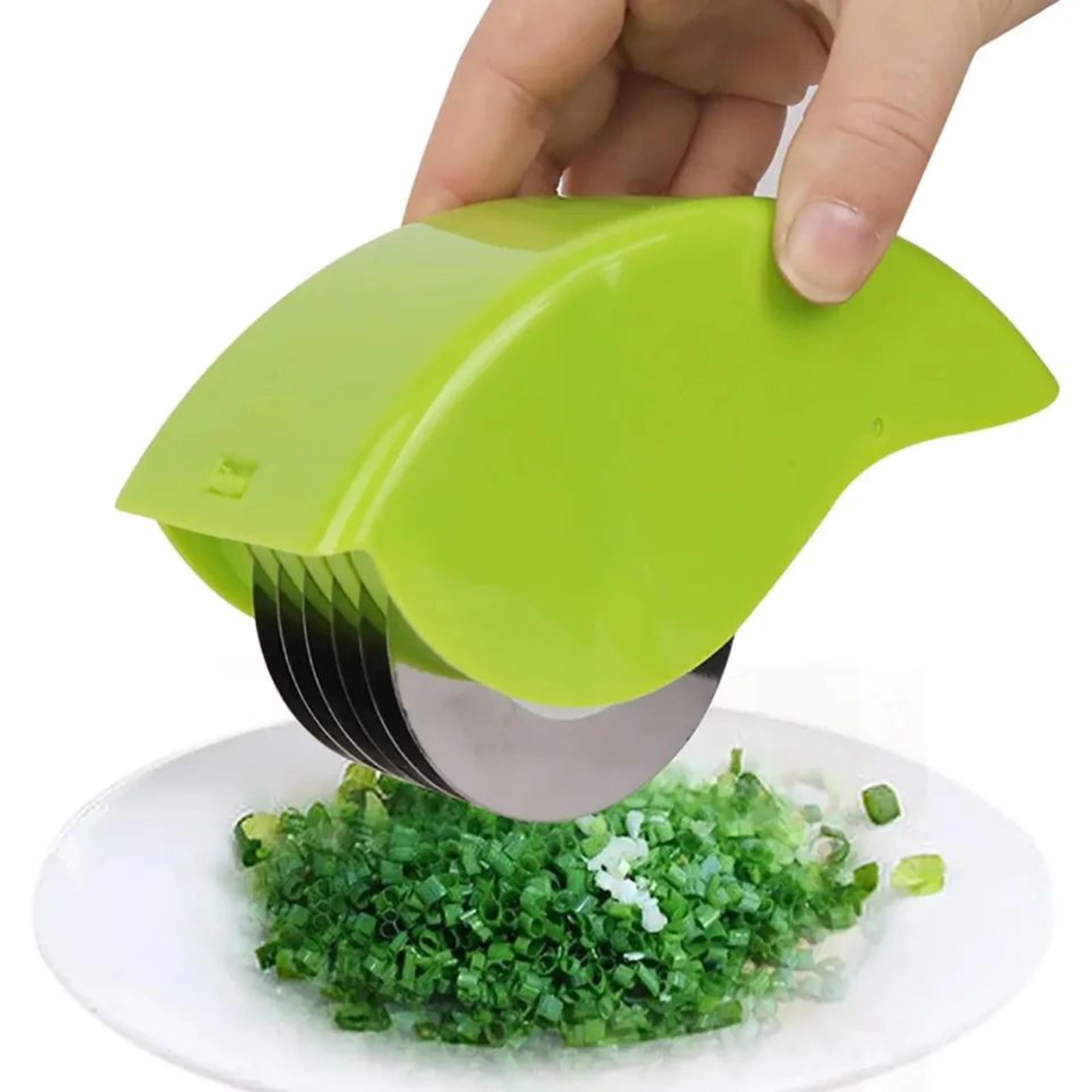 6-blade manual herb chopper & vegetable roller cutter for fast, mess-free prep