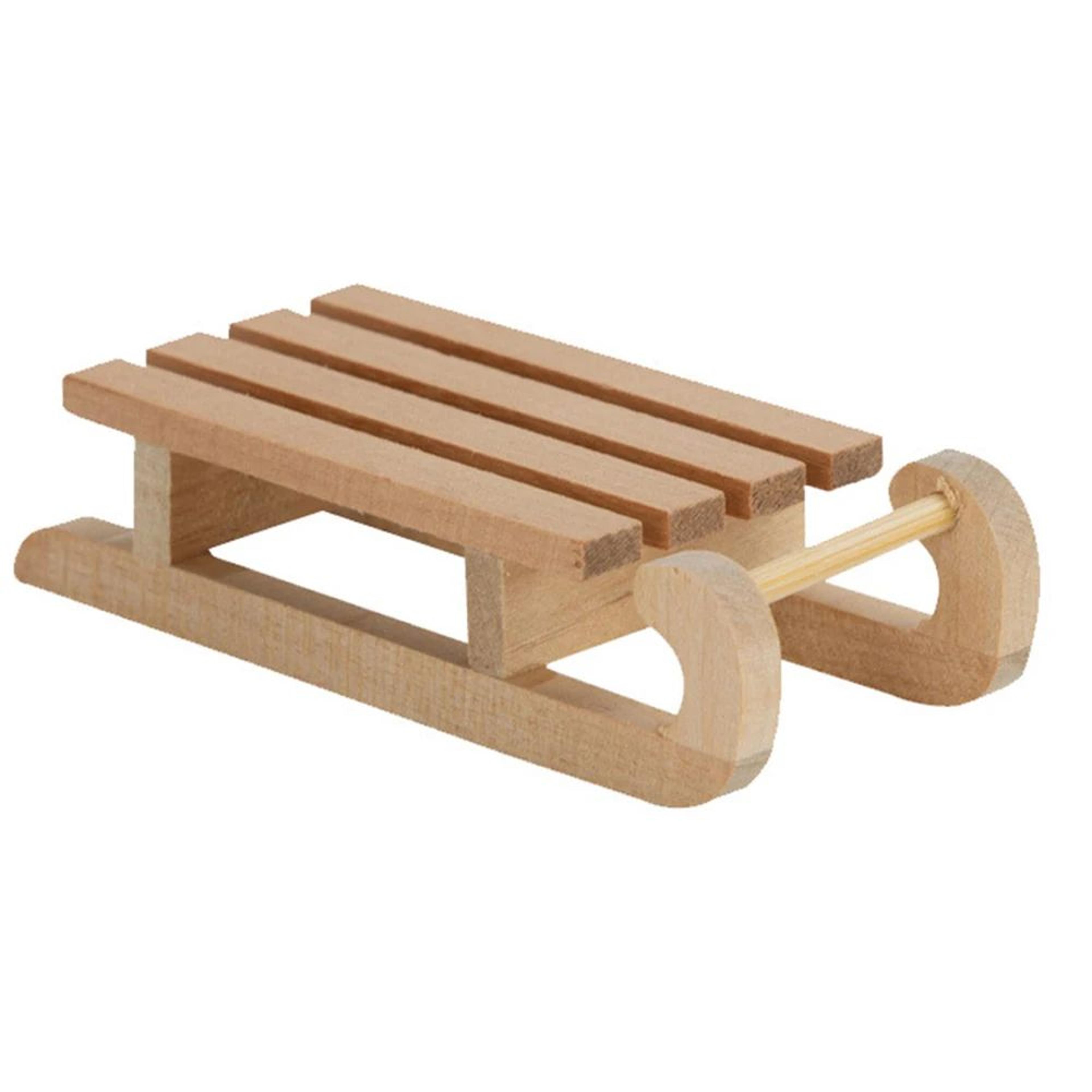 Mini Wooden Sled Decor  Charming Dollhouse  Christmas Tabletop Sleigh Ornament 1