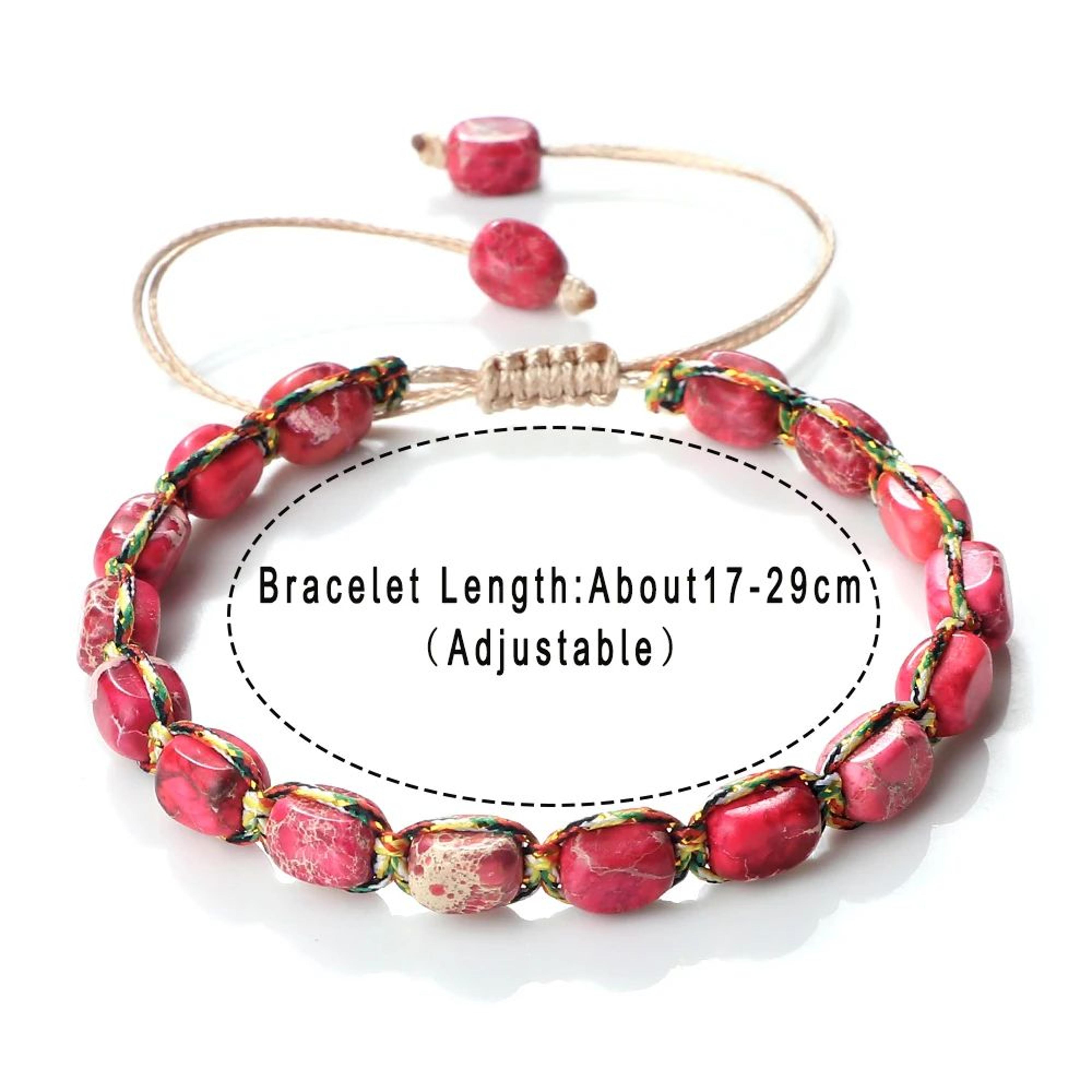 Bohemian Natural Stone Bracelet  Adjustable Braided Handmade Gemstone Wristband 4