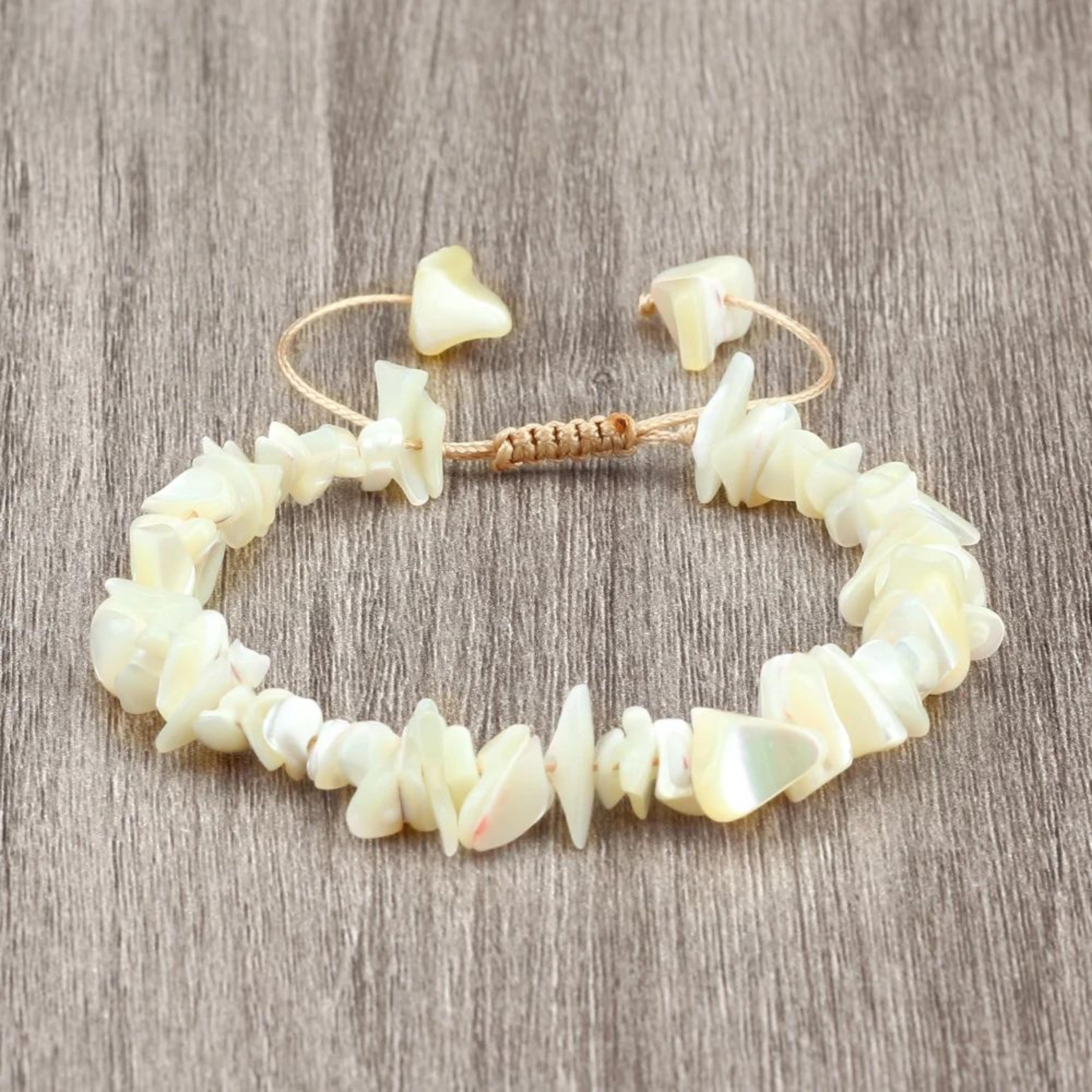 Coastal Boho Shell Bracelet Adjustable Handmade Beach Bangle 0