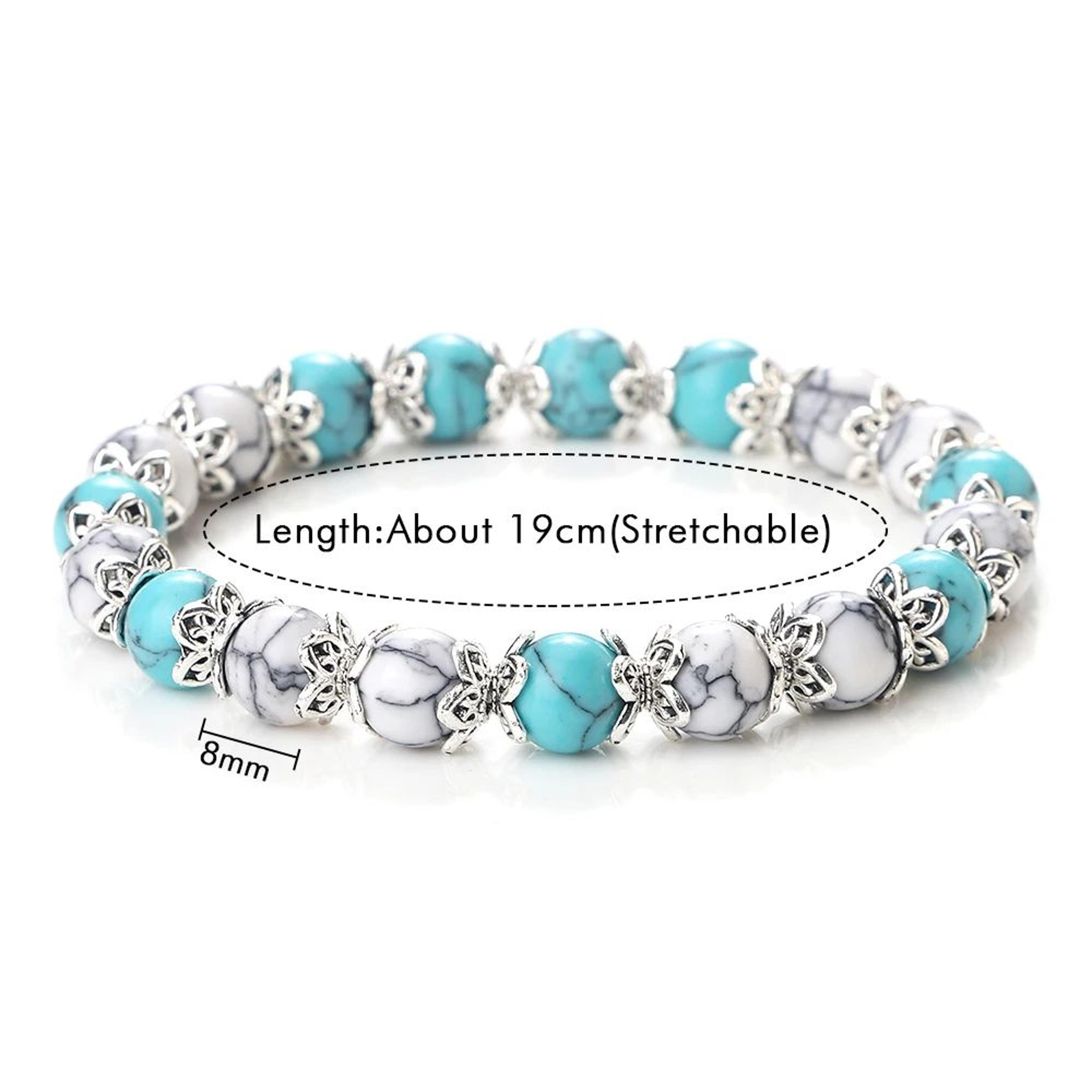 Harmony Balance Natural Stone Bracelet  Rose Quartz Onyx  Lava Bead Stretch Bracelet 5