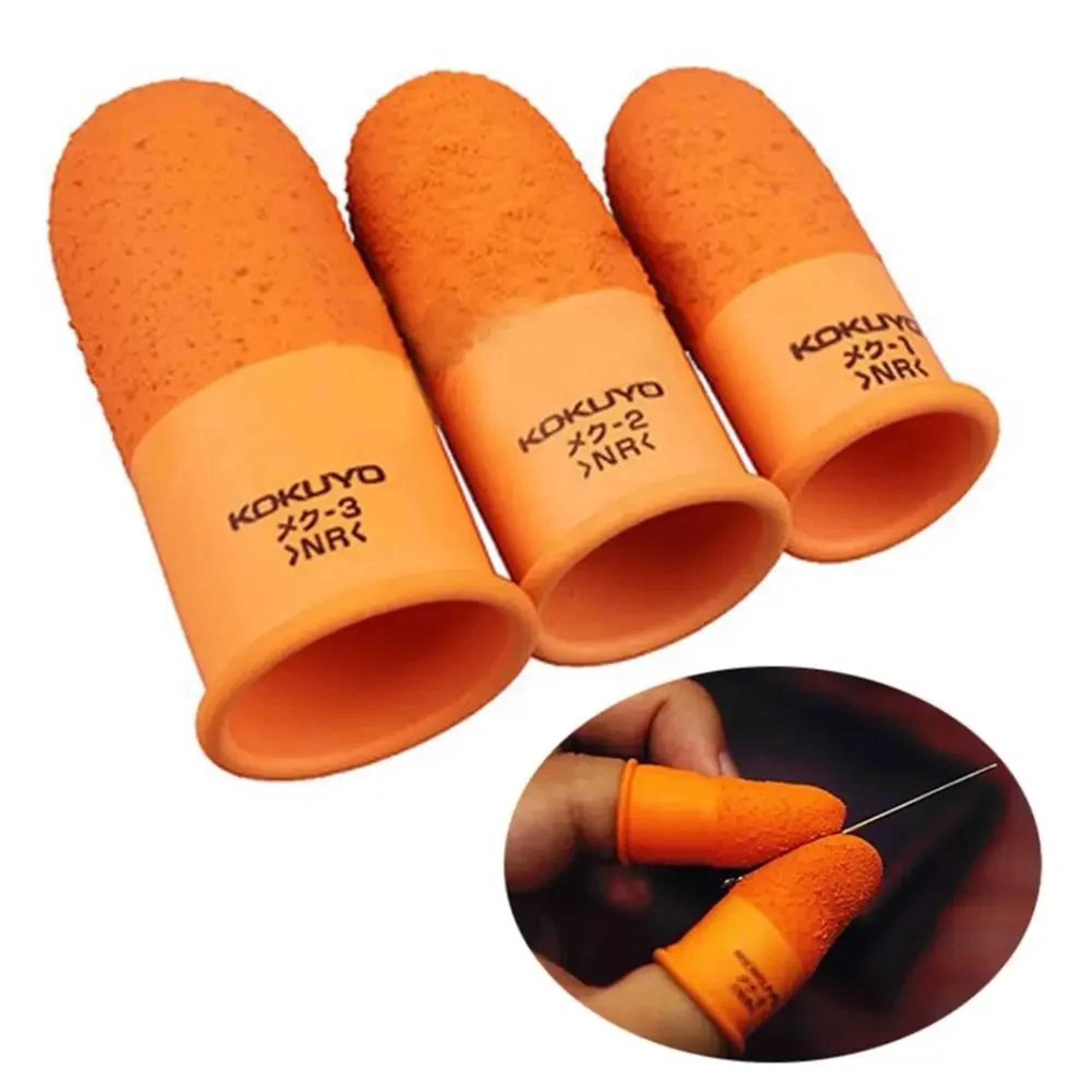 Orange Sewing Finger Protector Set  Nonslip Rubber Finger Cots For Sewing Crafts And Counting 2