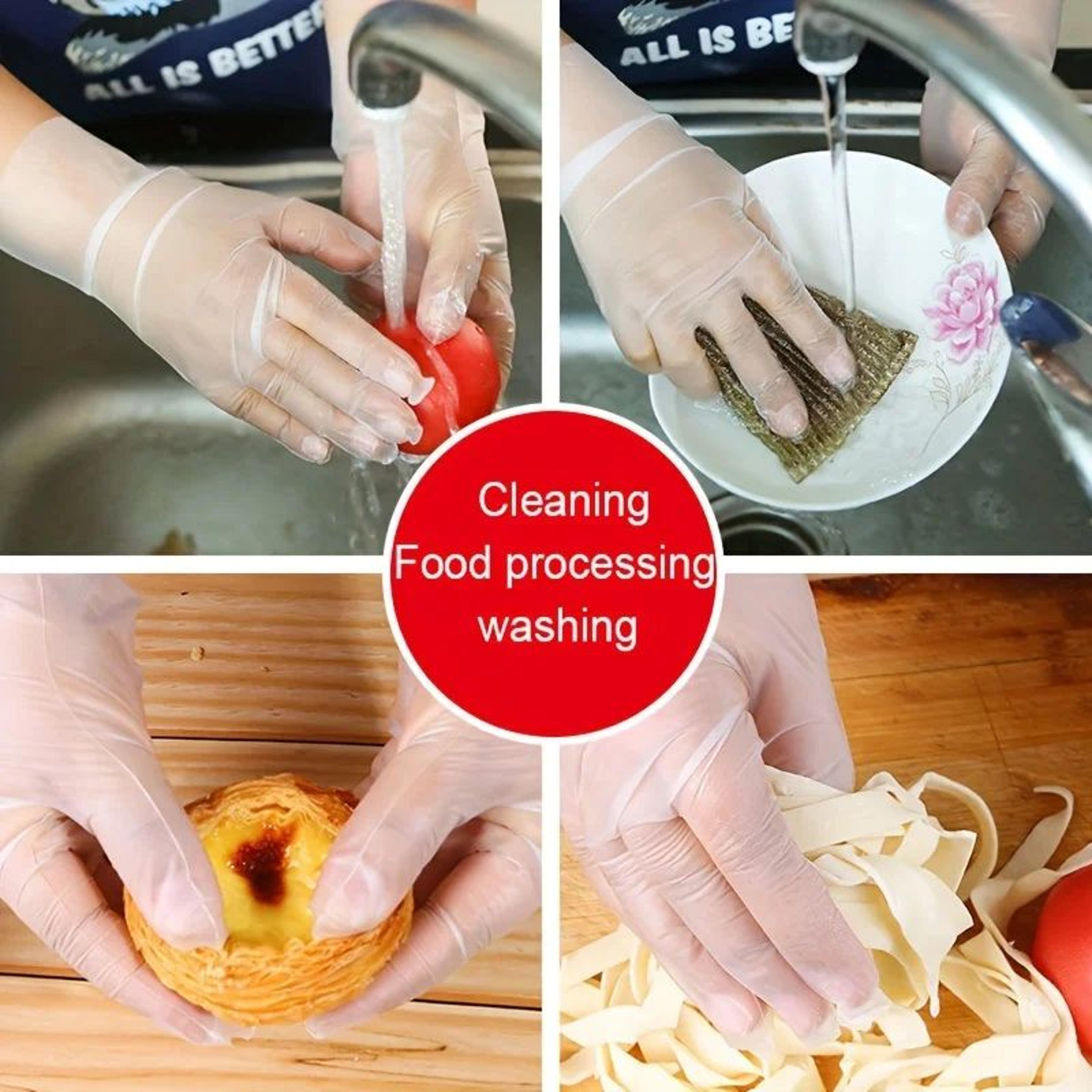 Disposable TPE Gloves  Latex Free Powder Free FoodSafe MultiUse Cleaning Gloves 4