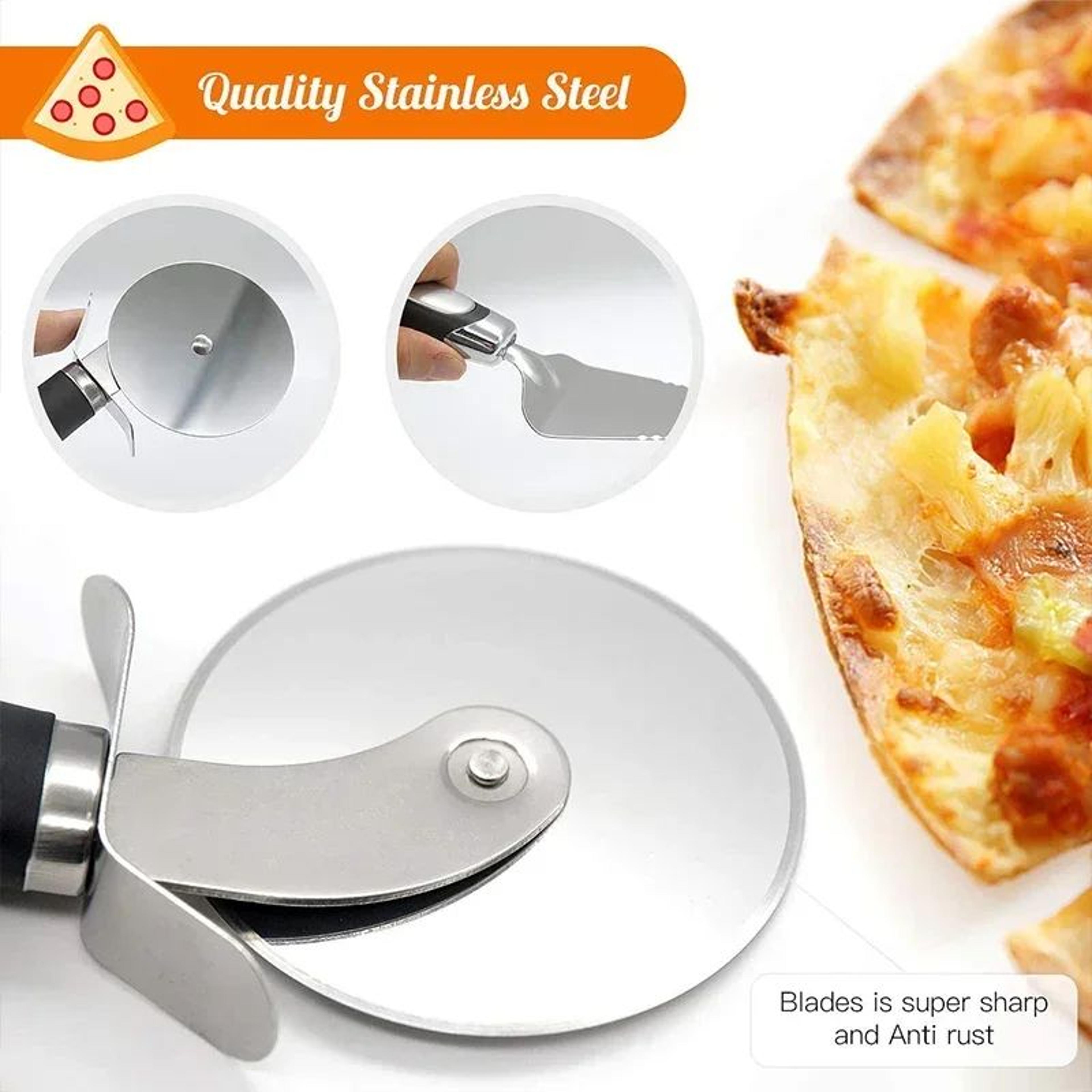 Stainless Steel Pizza Cutter Wheel  HeavyDuty Dough  Pastry Slicer 3