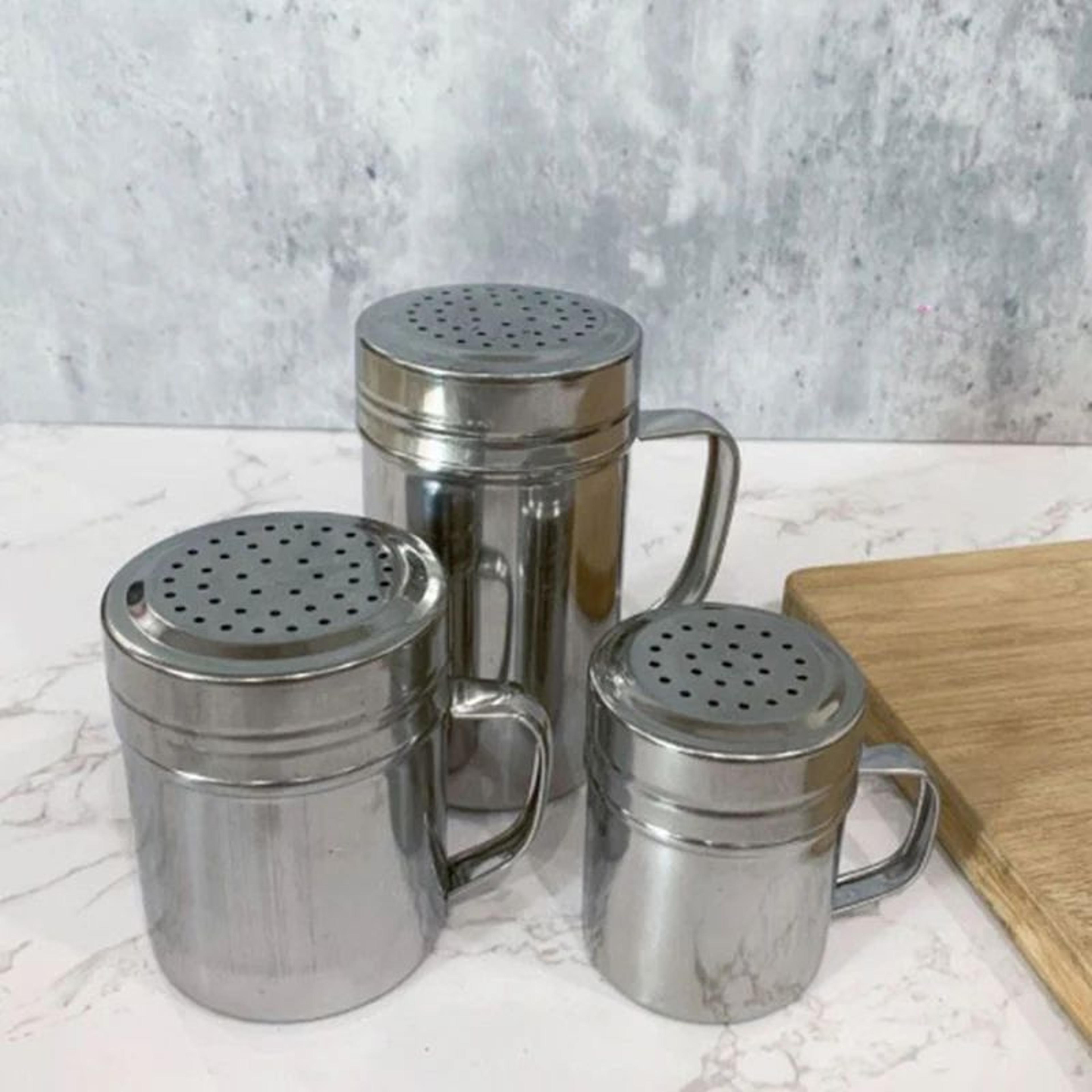 Stainless Steel Spice Shaker With Handle  EasyPour Kitchen Seasoning Dispenser 2