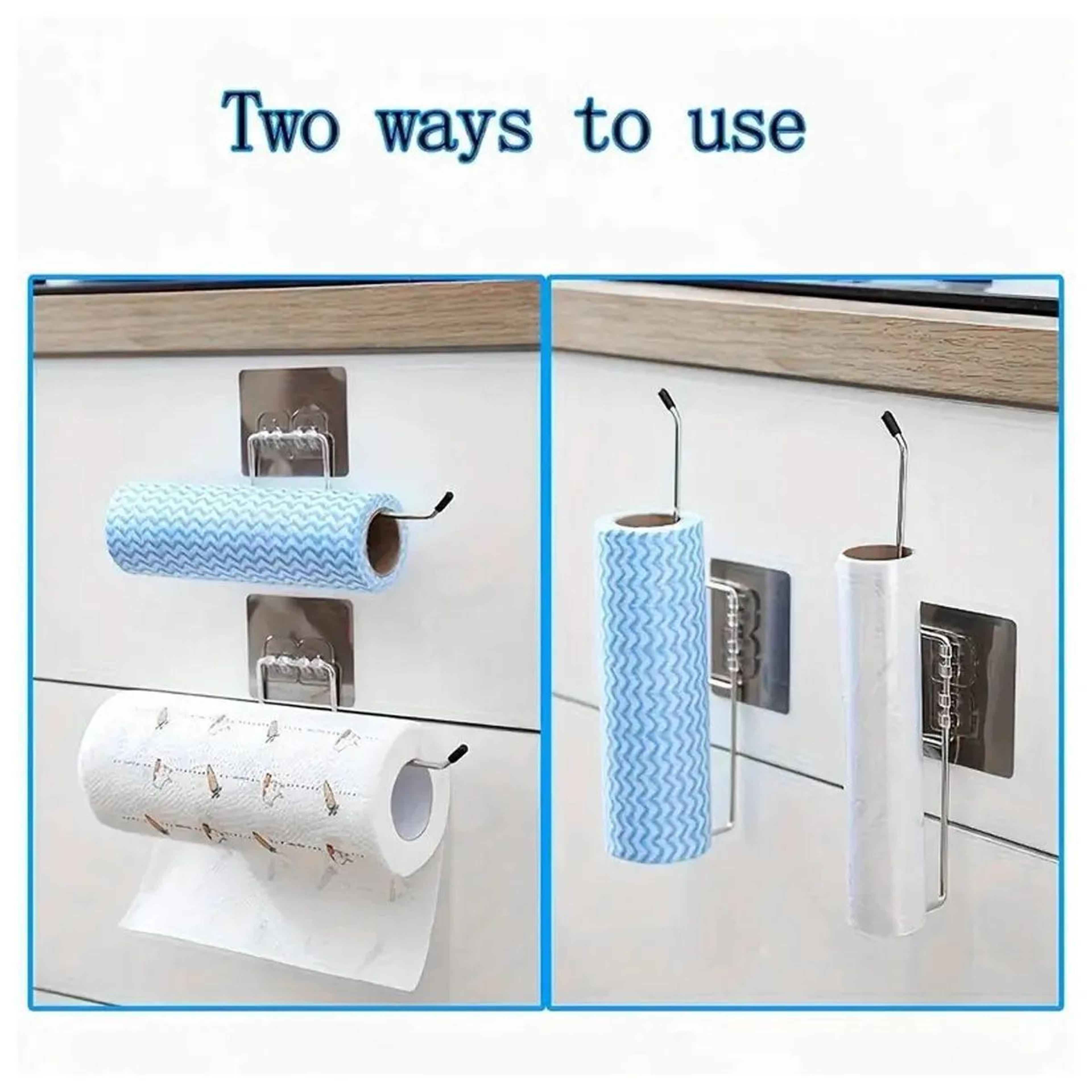 SpaceSaving Adhesive Toilet Paper Holder  Wall Mounted Organizer 2