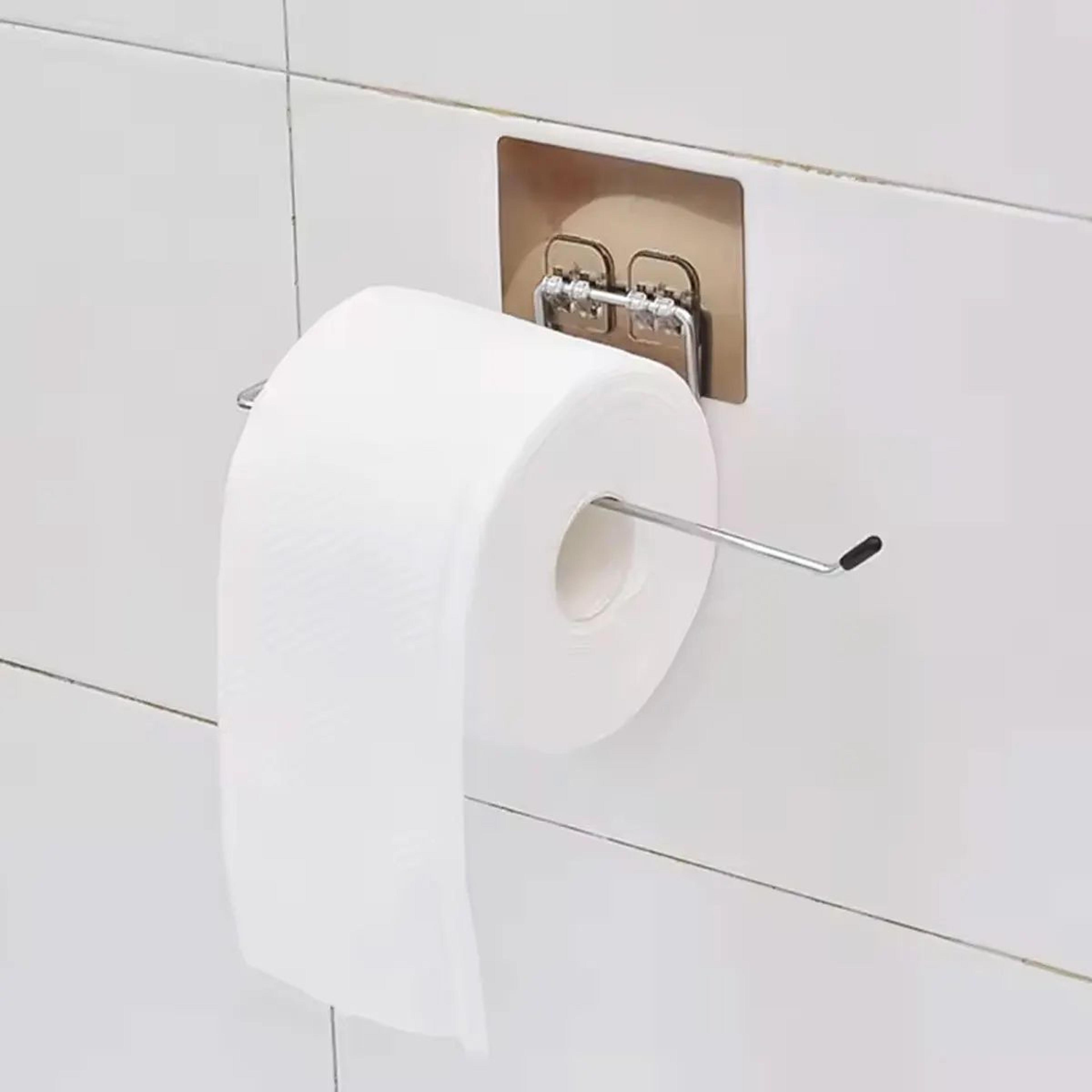 SpaceSaving Adhesive Toilet Paper Holder  Wall Mounted Organizer 5