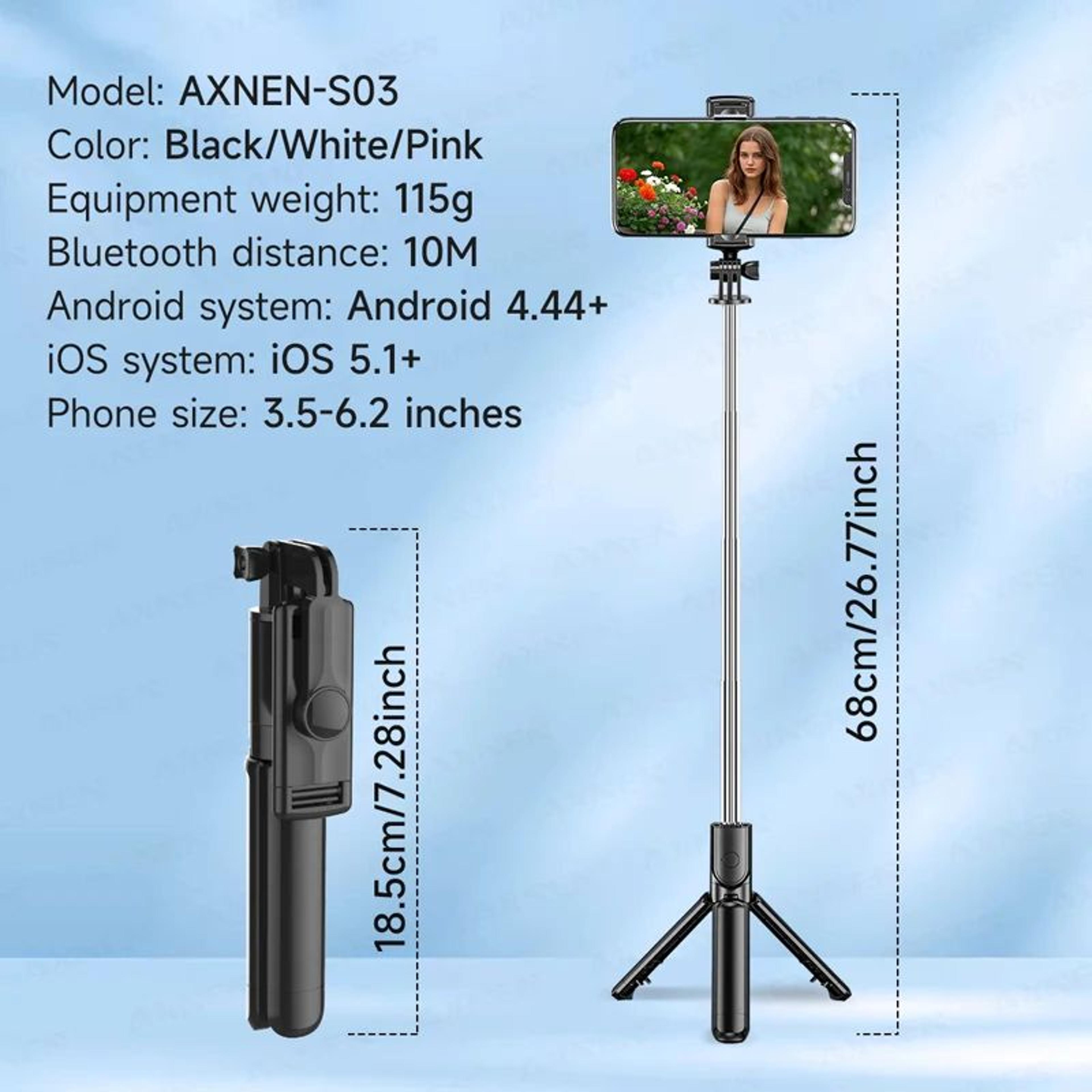 AllinOne Bluetooth Selfie Stick Tripod With Light  Remote For IPhone And Smartphones 2