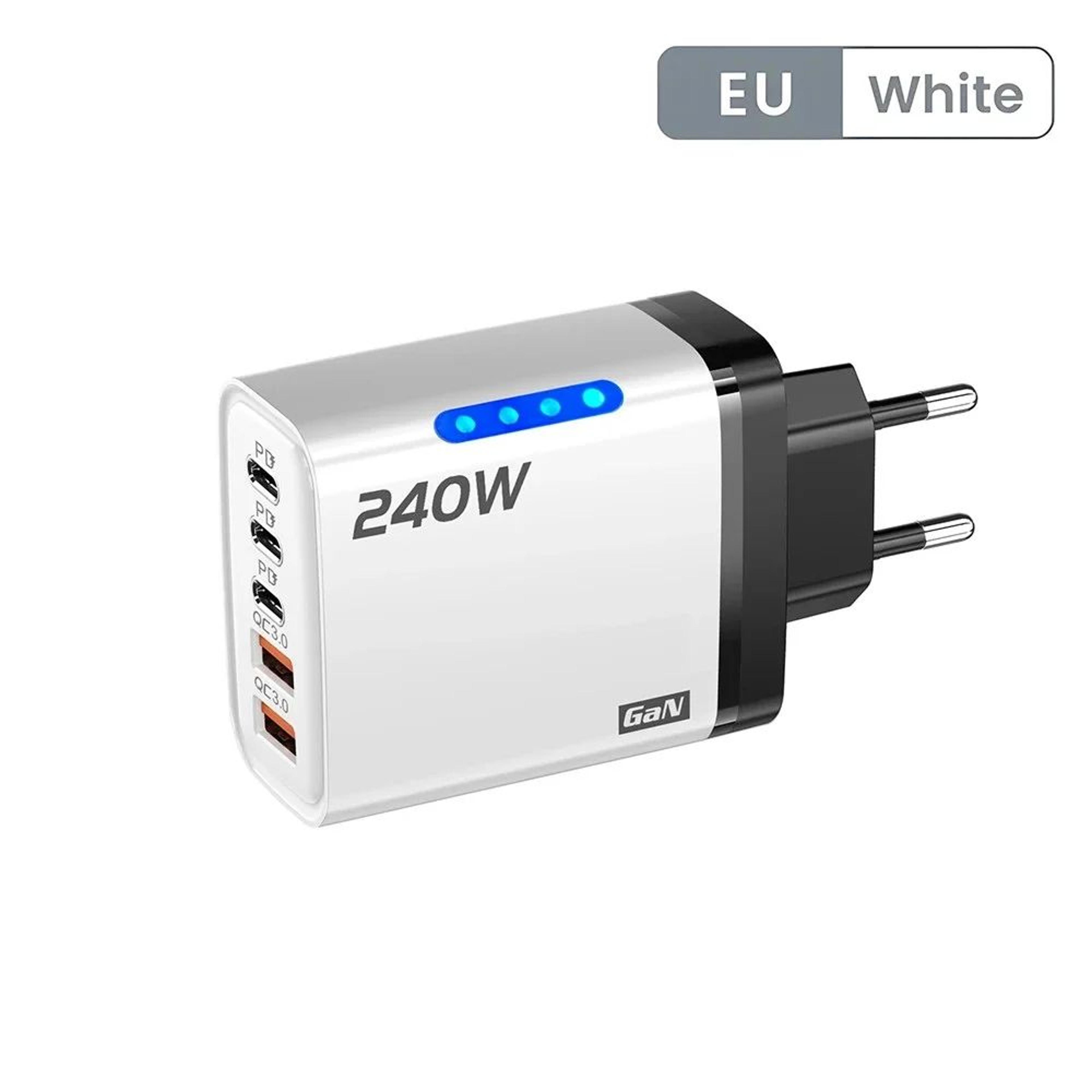 240W GaN USBC Fast Charger  5Port Multi Device Power Hub 9