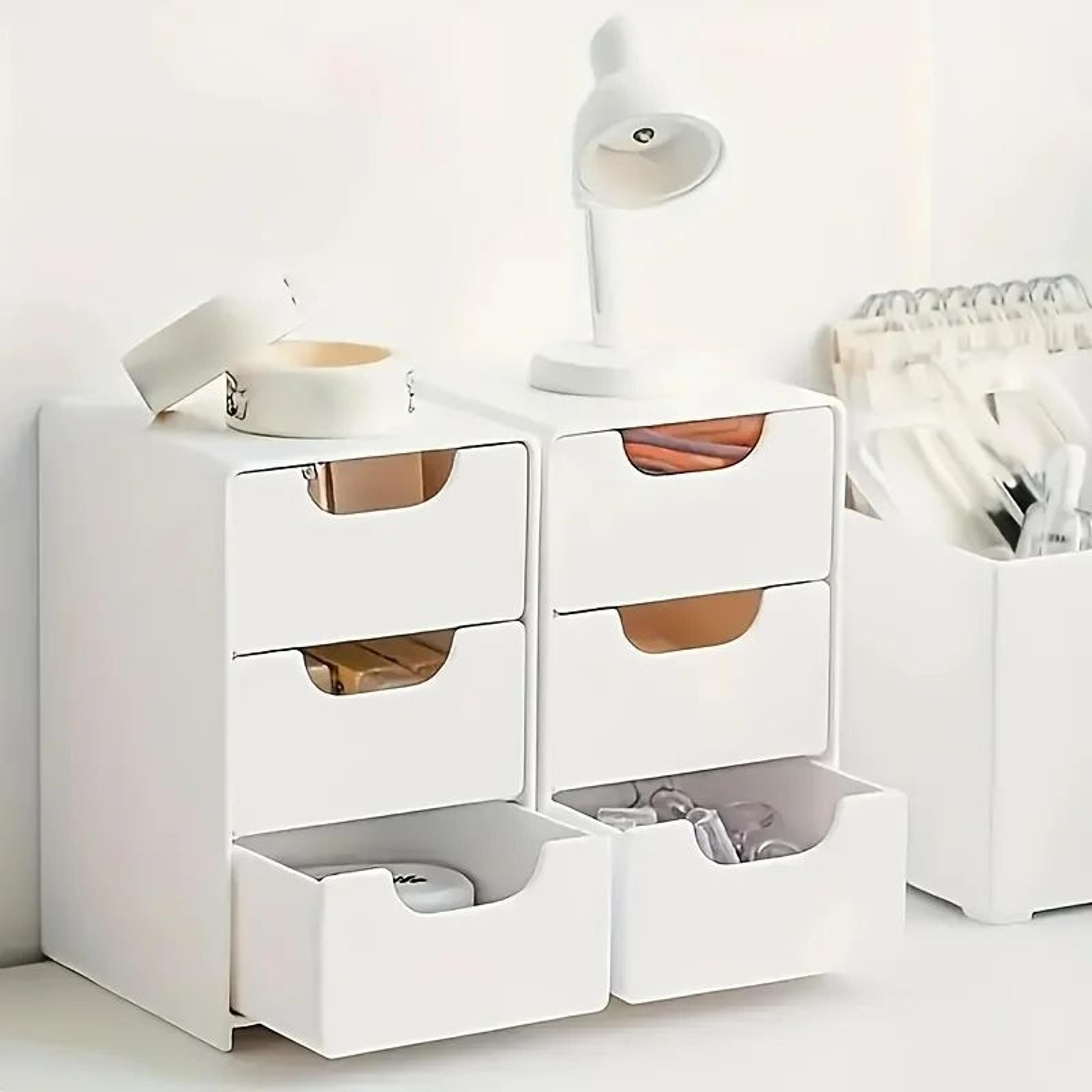 3Tier Desk Organizer With Drawers  Portable Makeup  Jewelry Storage Organizer For ClutterFree Space 2