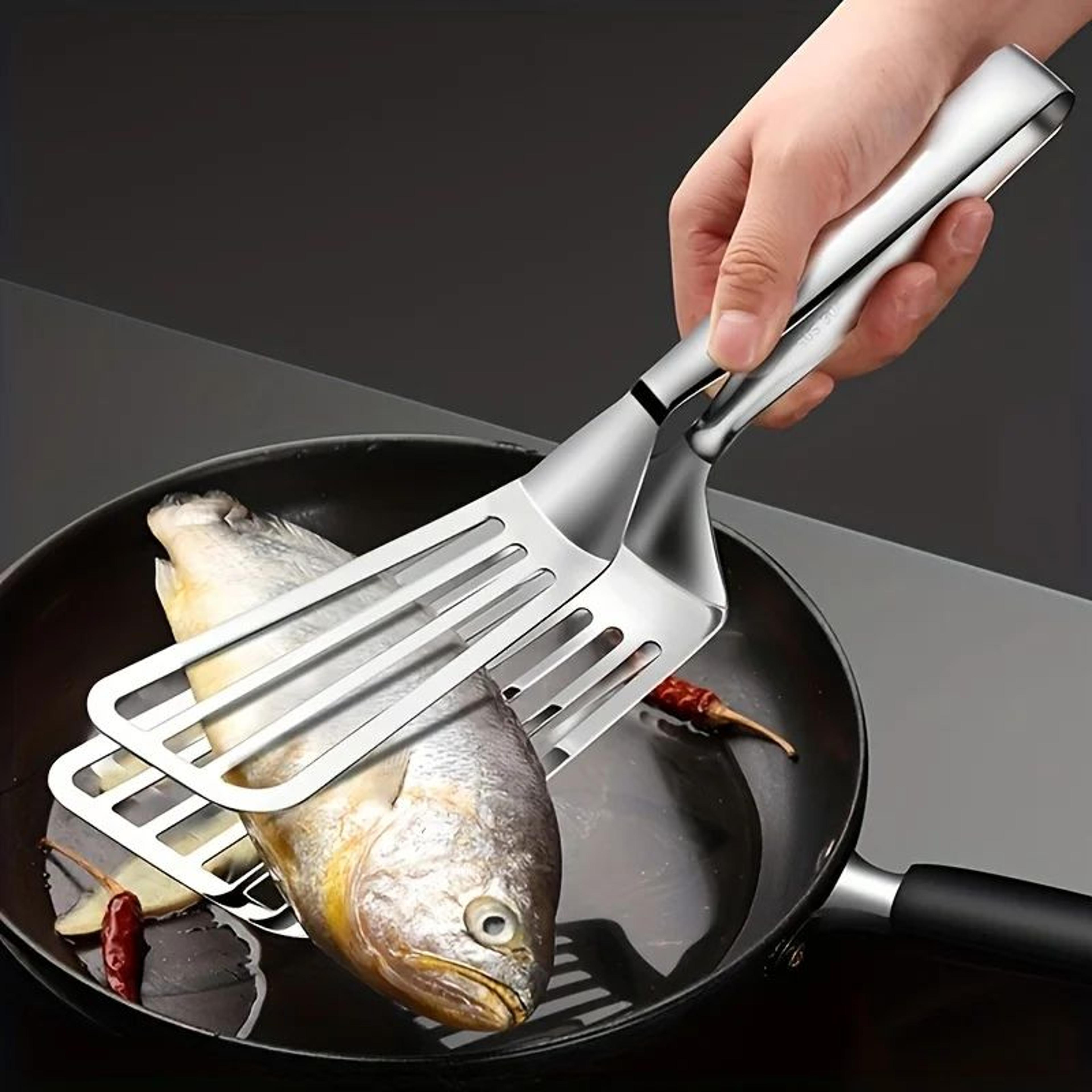 premium stainless steel kitchen tongs – multifunction serving & cooking grip tool