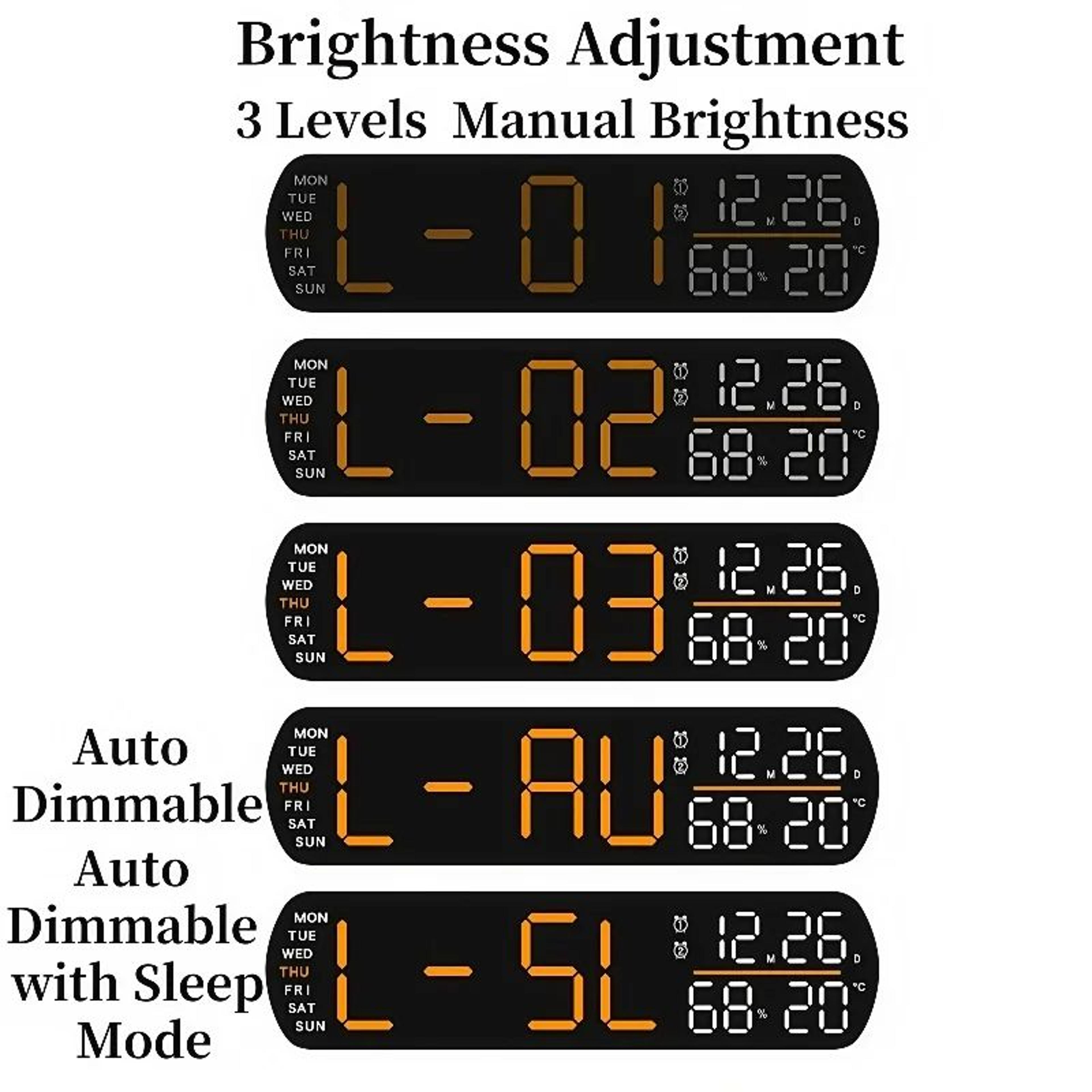 Smart LED Digital Alarm Clock With Temperature  Humidity Display 4