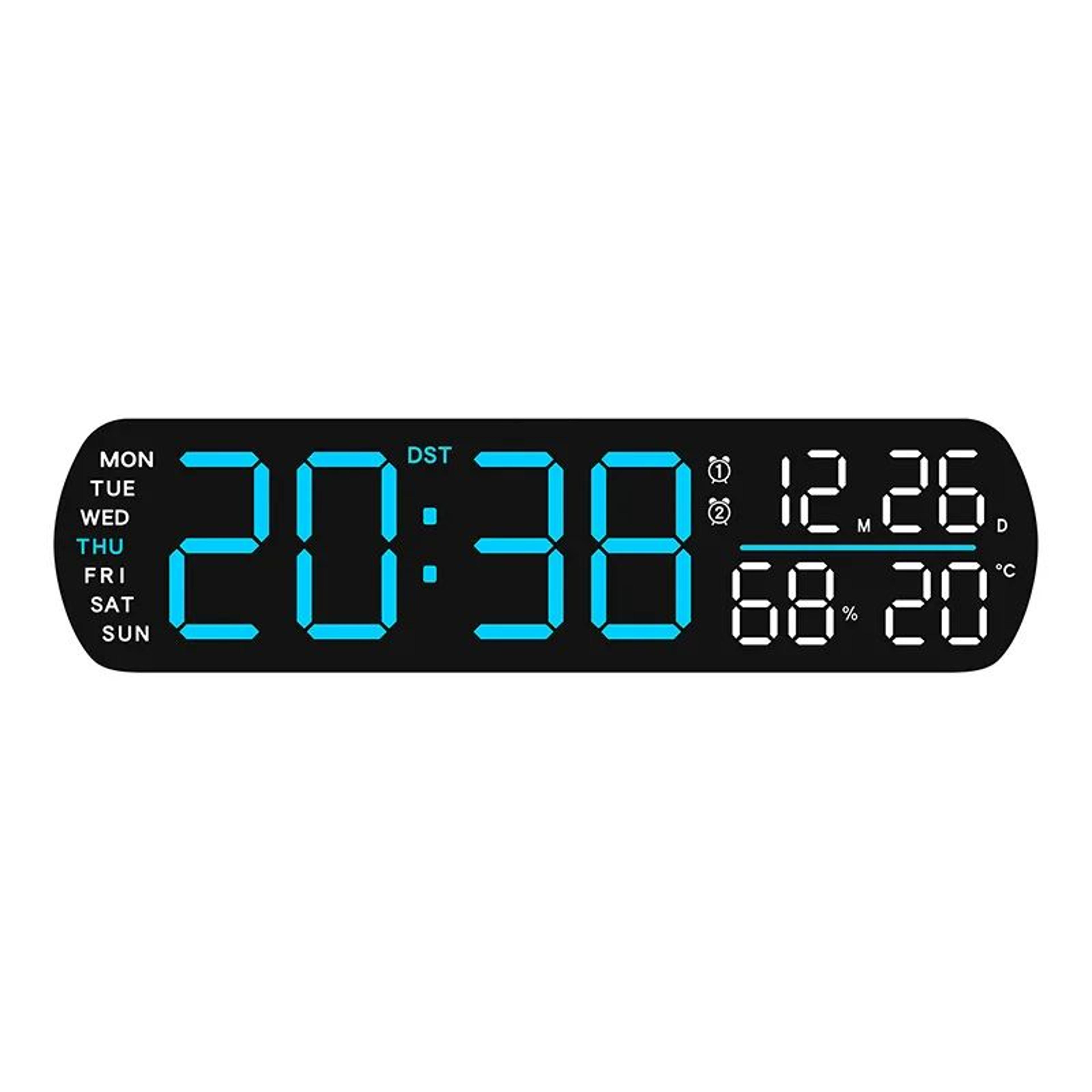Smart LED Digital Alarm Clock With Temperature  Humidity Display 9
