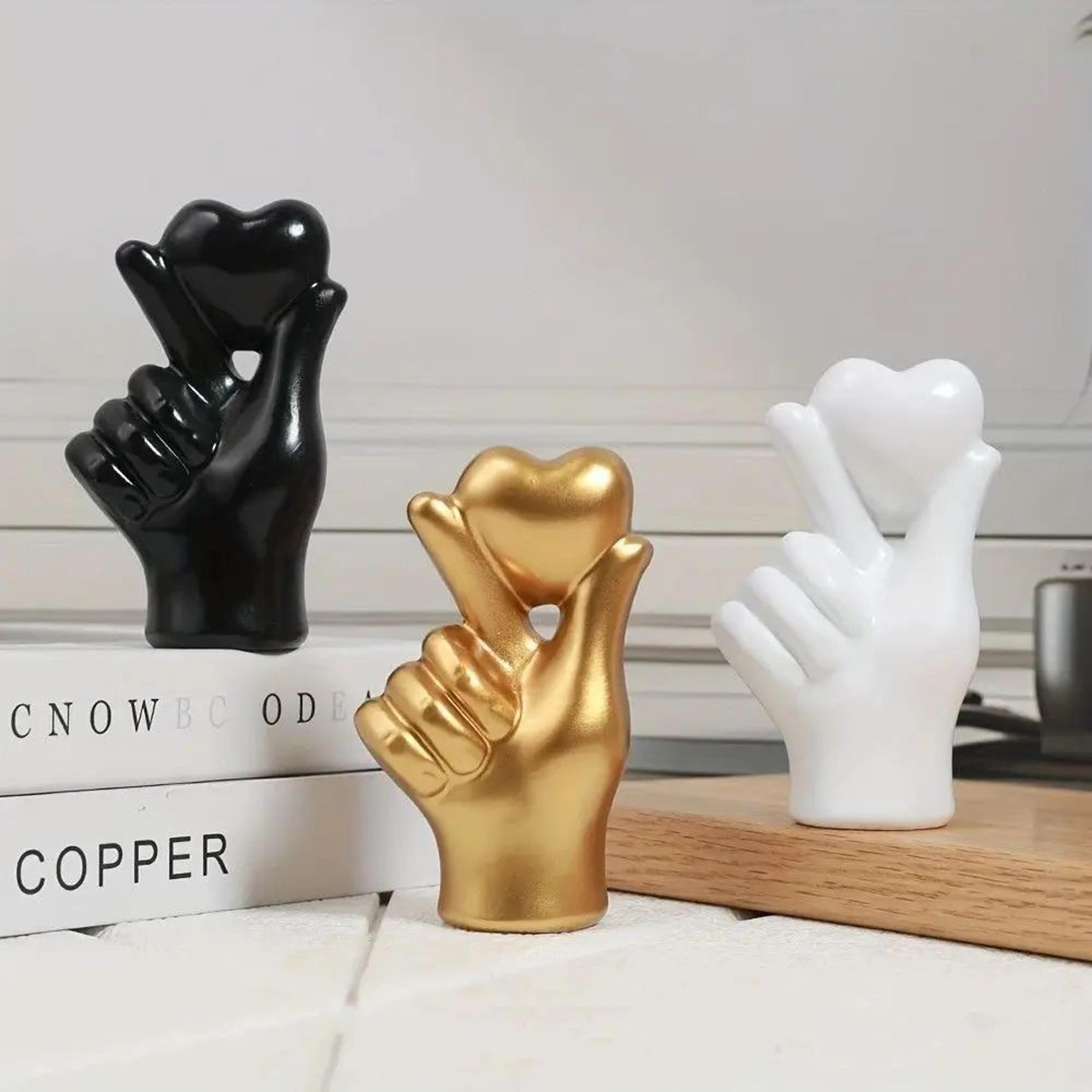 Modern Resin Love Gesture Sculpture For Romantic Home Decor 4