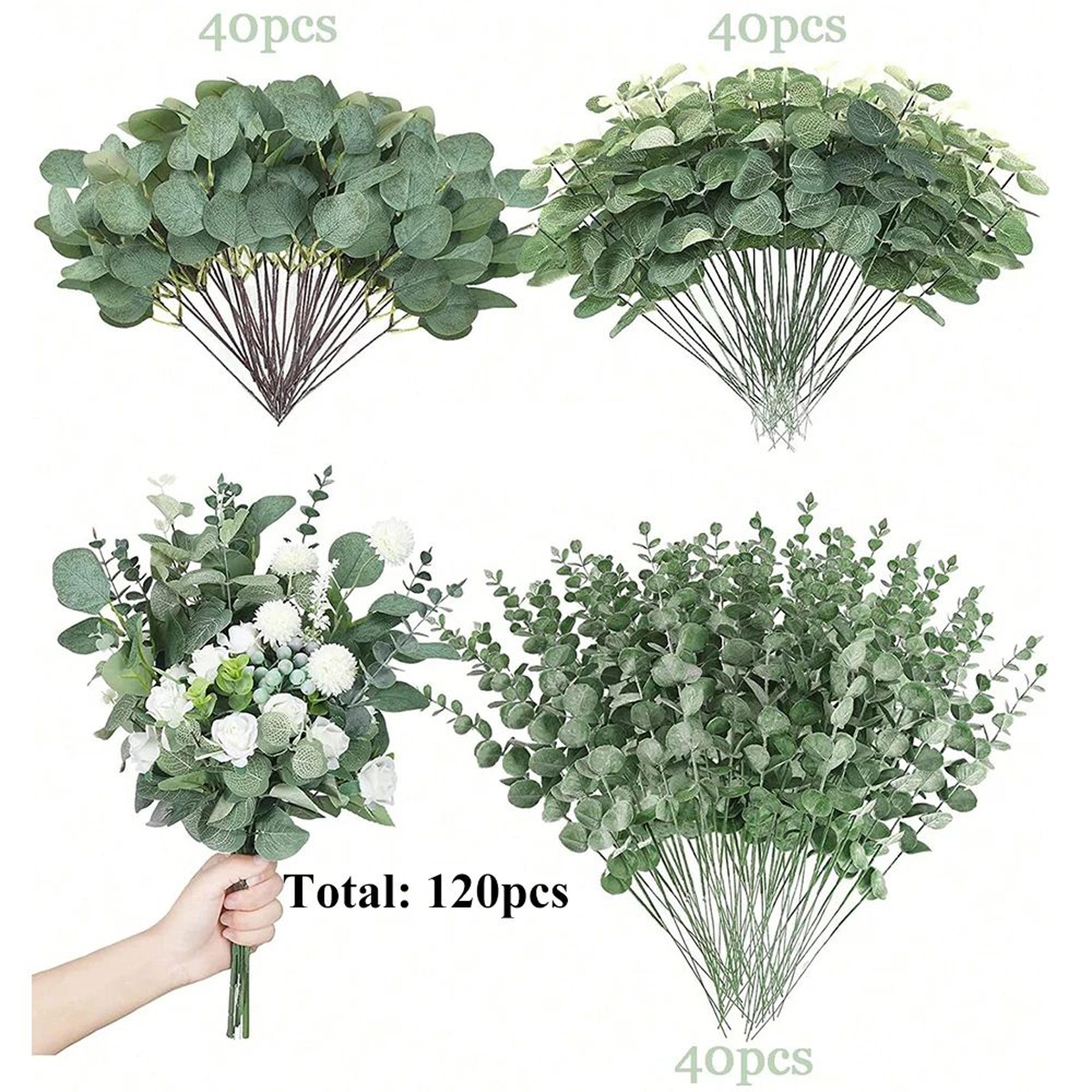 Artificial Eucalyptus Stems Set  Realistic Faux Eucalyptus Bouquet For Wedding  Home Decor 6