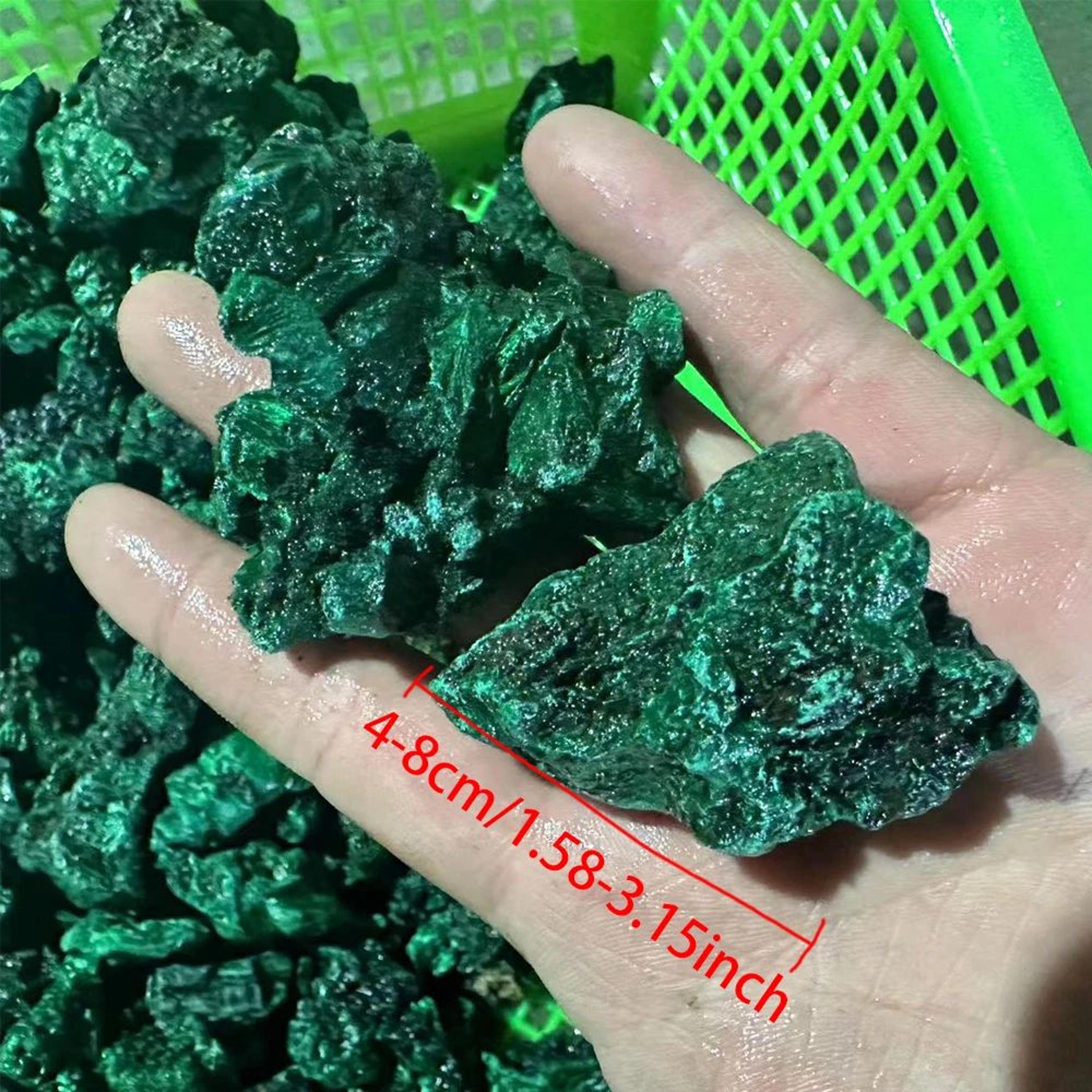 Deep Green Raw Malachite Crystal  Natural Healing Stone Decor  Gift 5