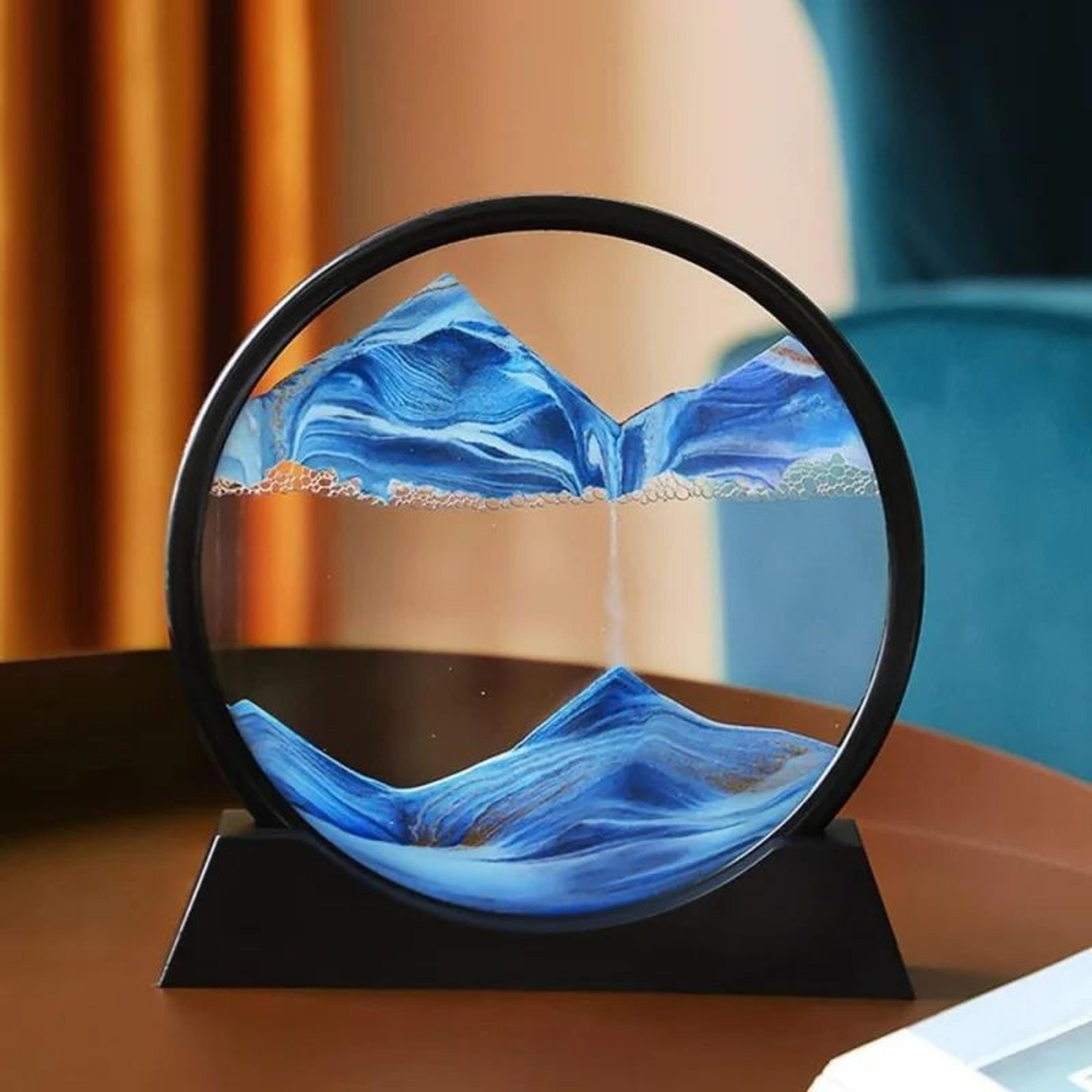 3d moving sand art frame – relaxing hourglass sandscape decor for home & office