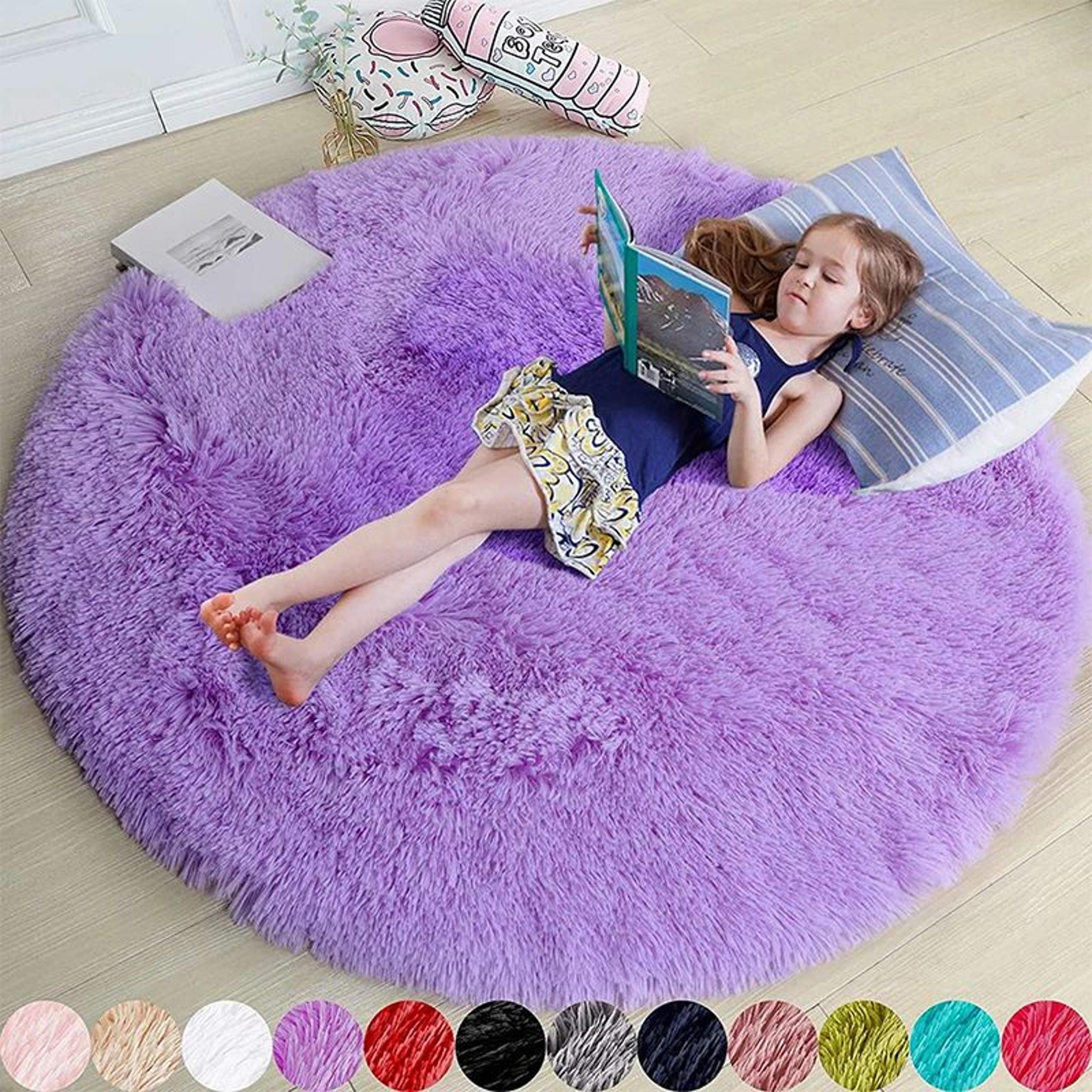 Blush Cloud Fluffy Round Rug  Soft Plush Shaggy Bedroom Carpet For Kids  Cozy Living Spaces 11