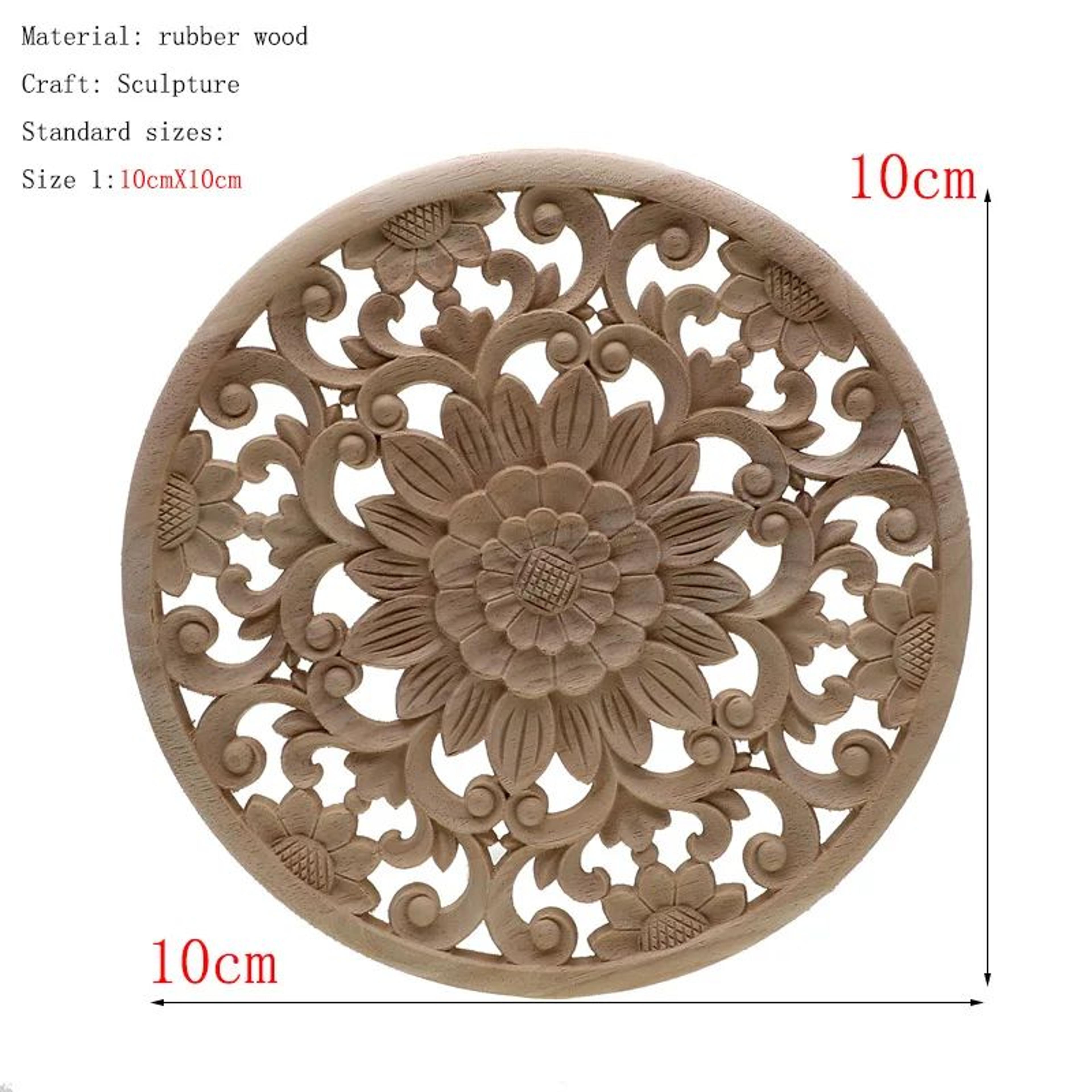 Vintage Floral Carved Wood Applique For Furniture Frames And Doors 2