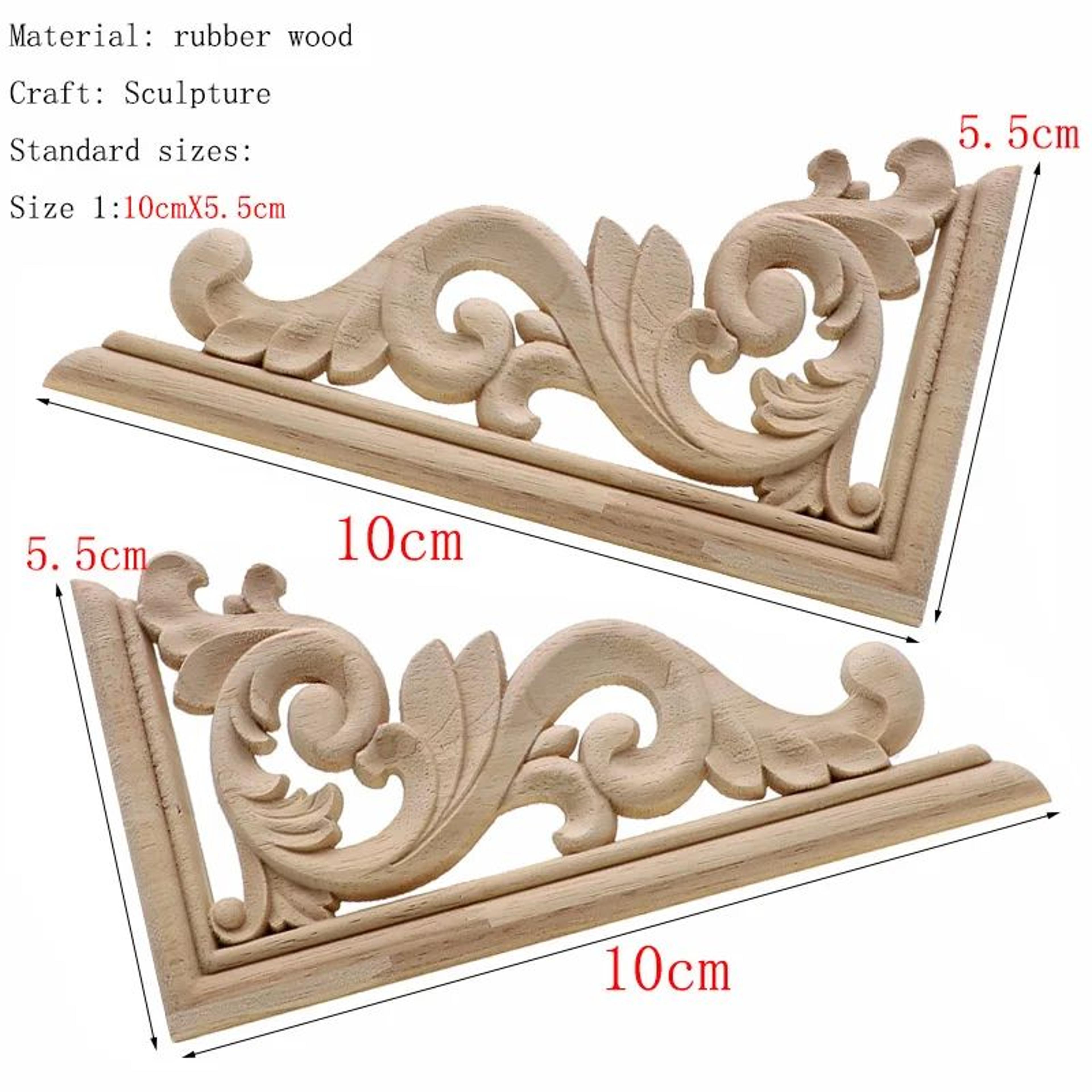 Vintage Floral Carved Wood Applique For Furniture Frames And Doors 4