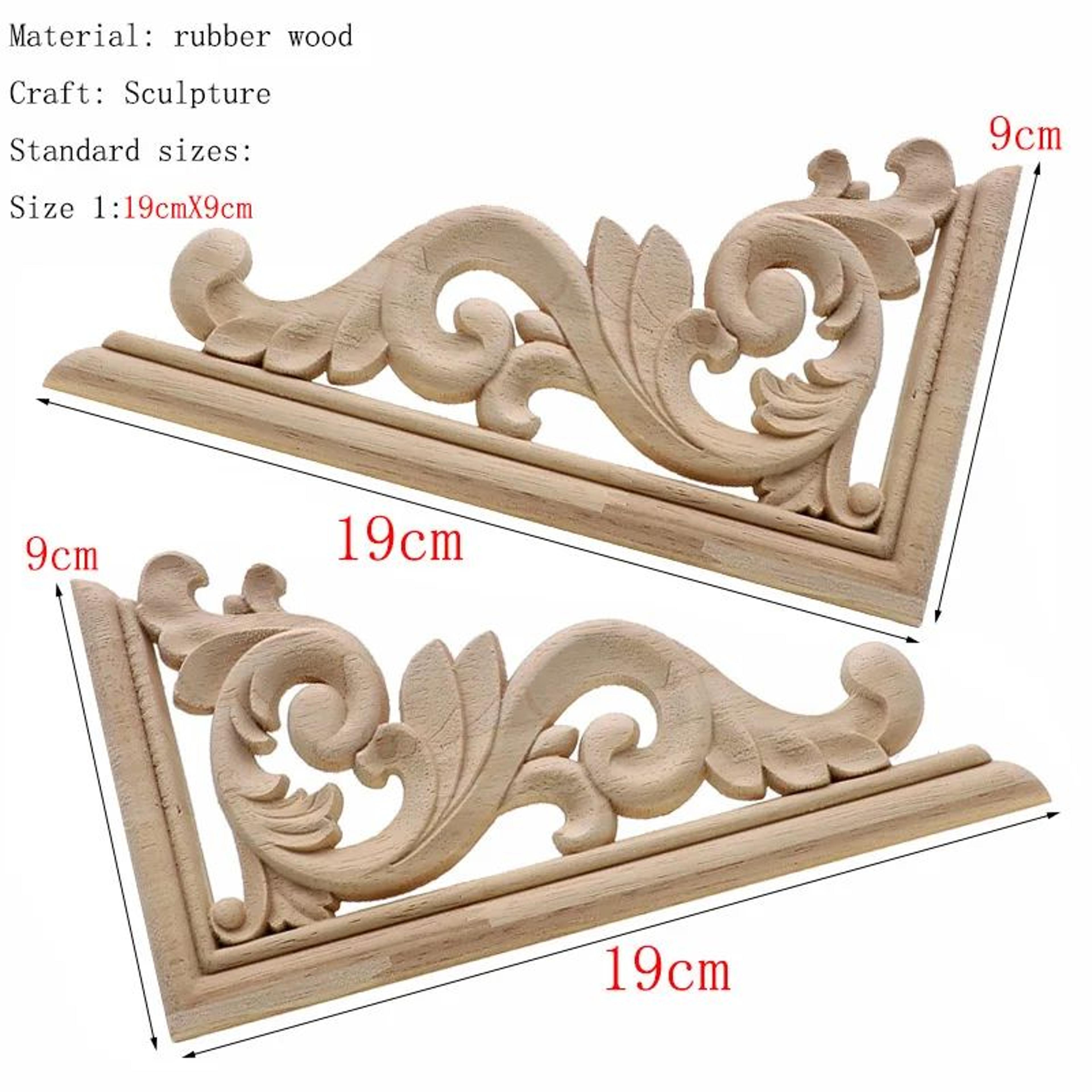 Vintage Floral Carved Wood Applique For Furniture Frames And Doors 6