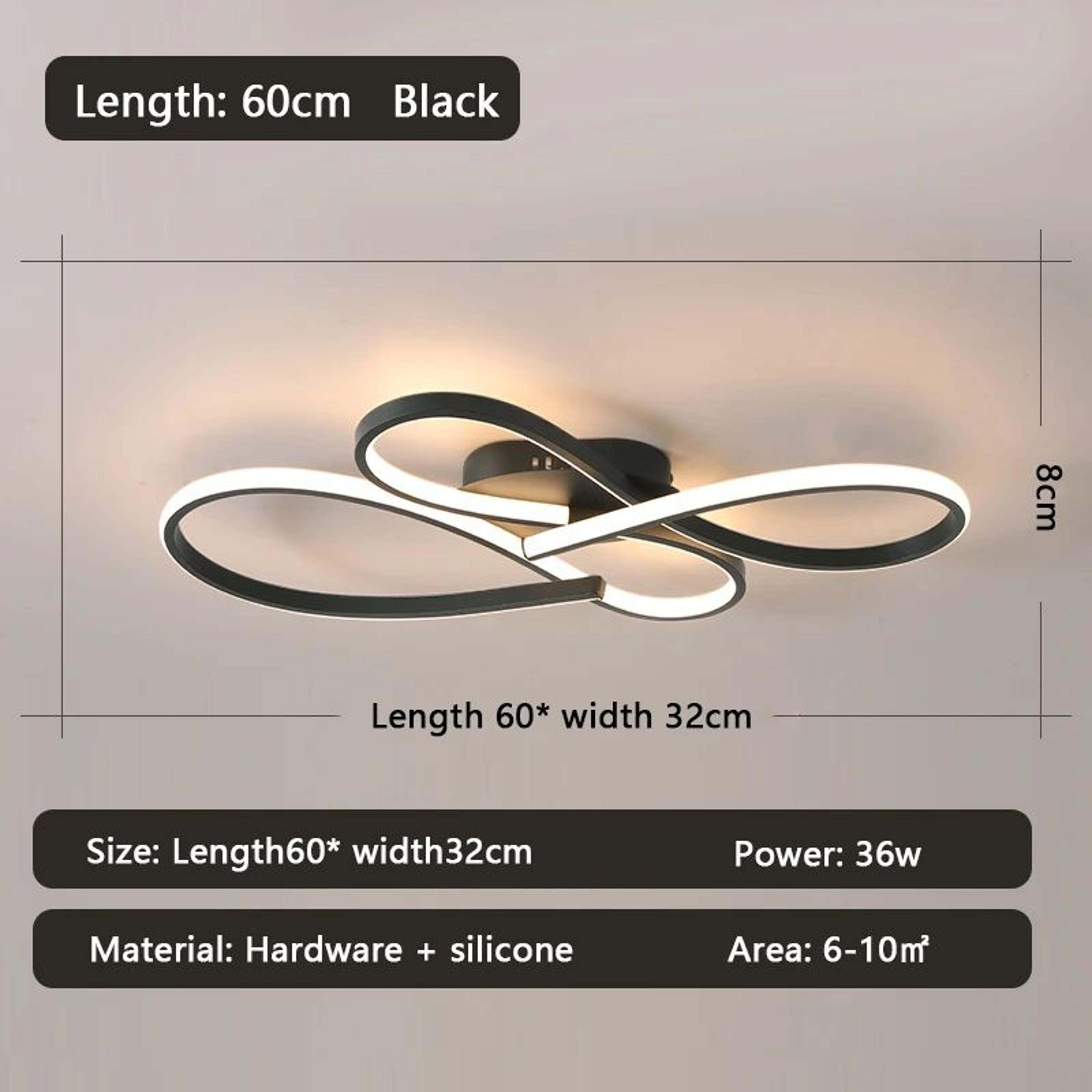 Modern Black LED Ceiling Chandelier For Living Room Bedroom And Study 6