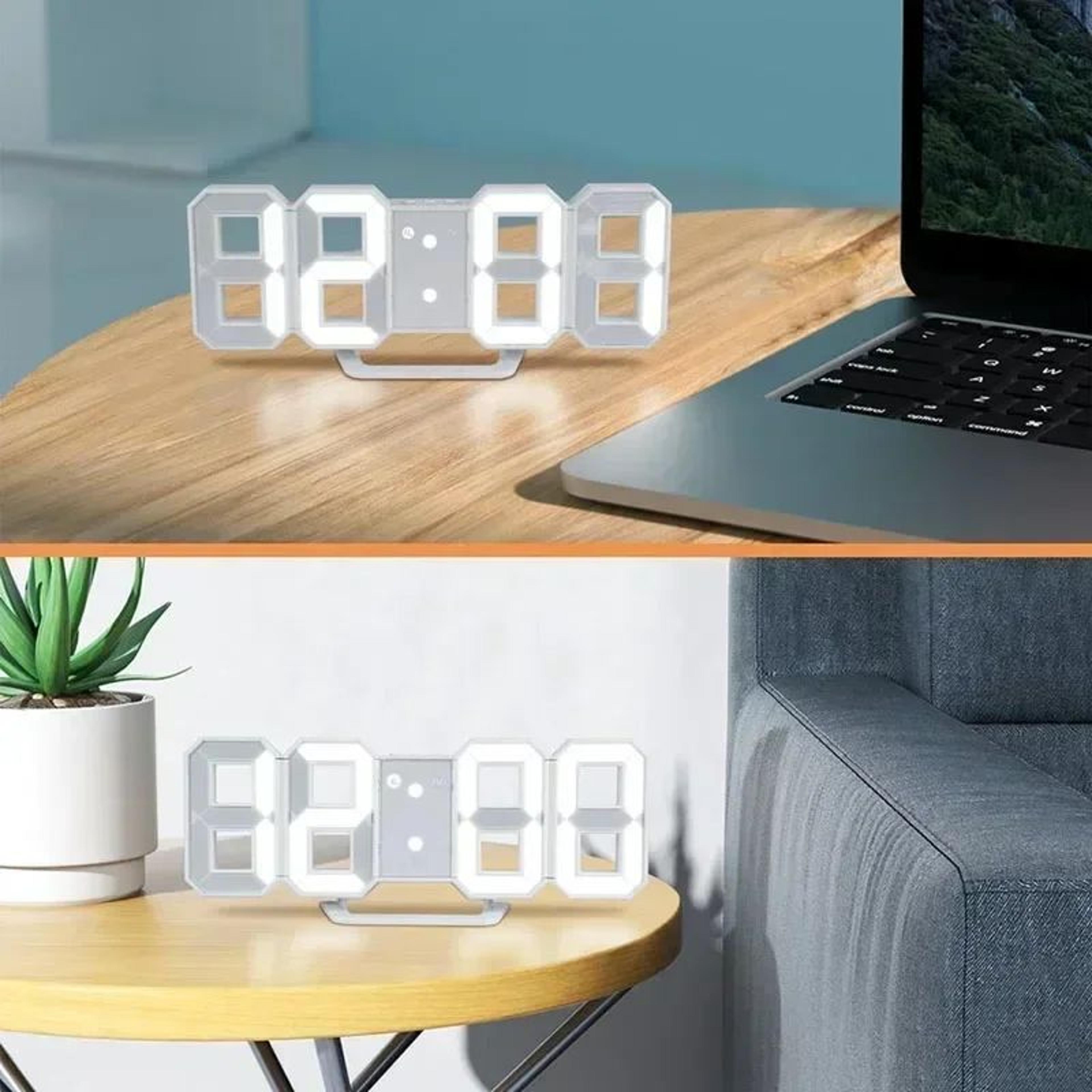 SmartGlow 3D LED Digital Wall Clock With Alarm  Temperature Display 2