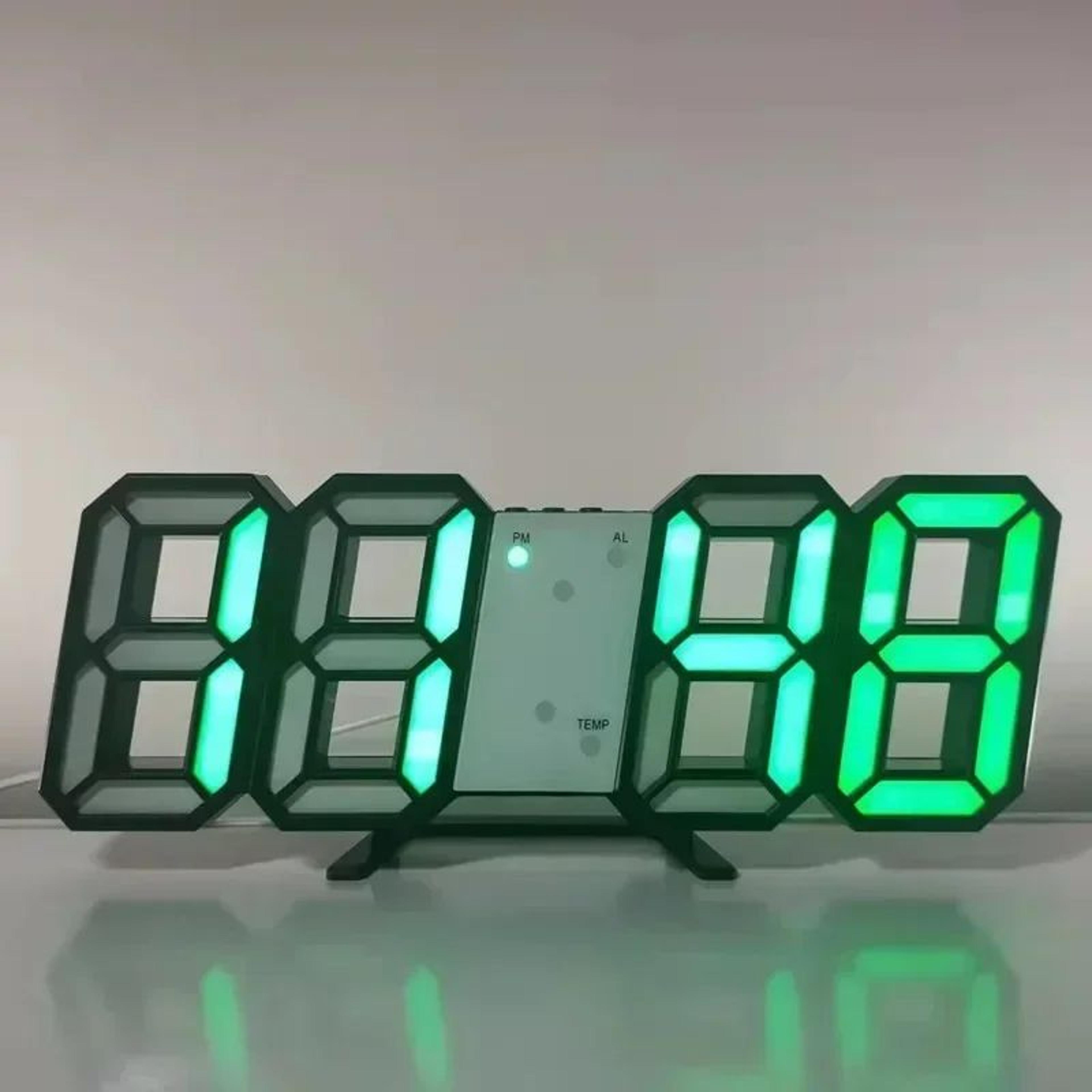 SmartGlow 3D LED Digital Wall Clock With Alarm  Temperature Display 10