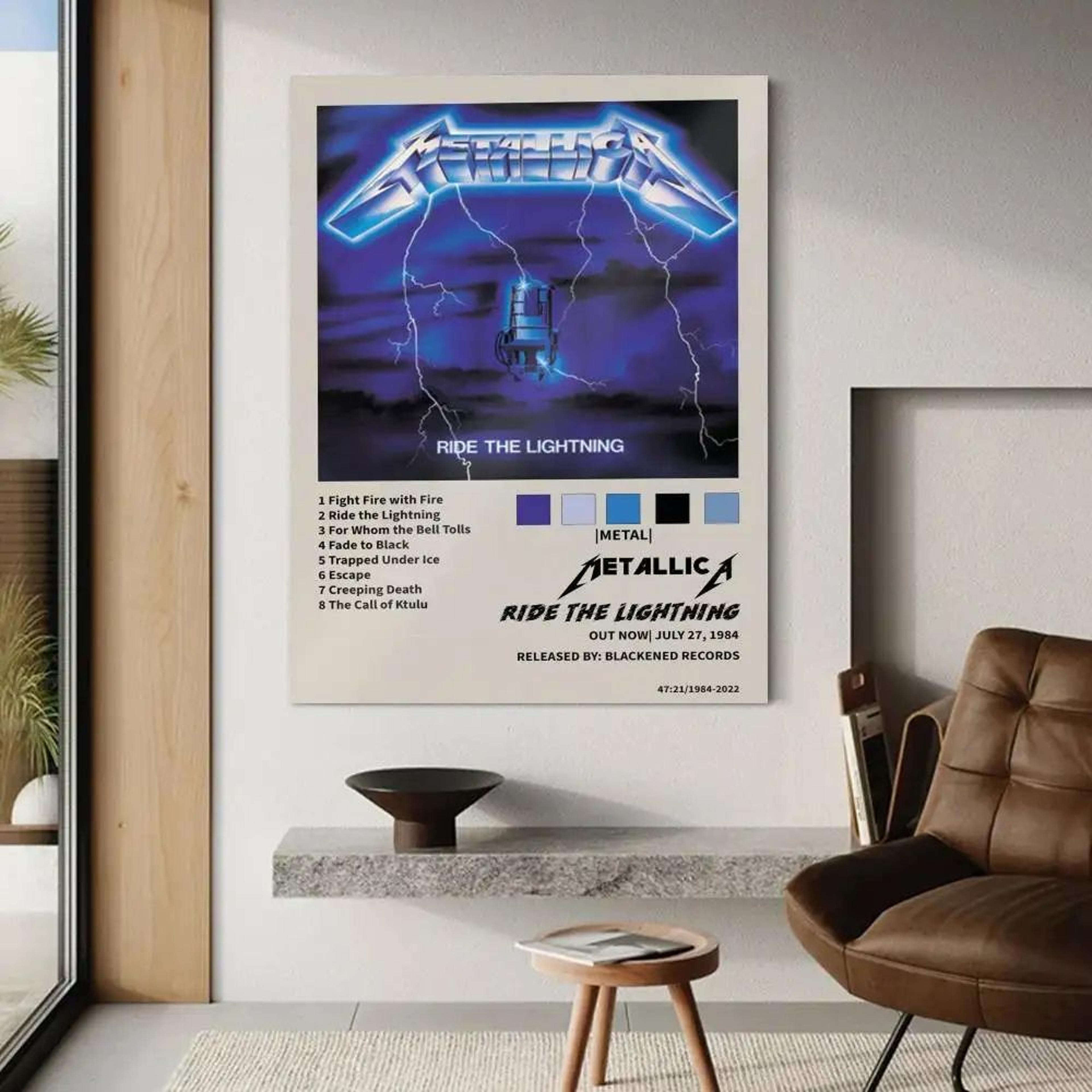 Metallica Wall Poster Vintage Band Wall Sticker For Music Room Decor 2
