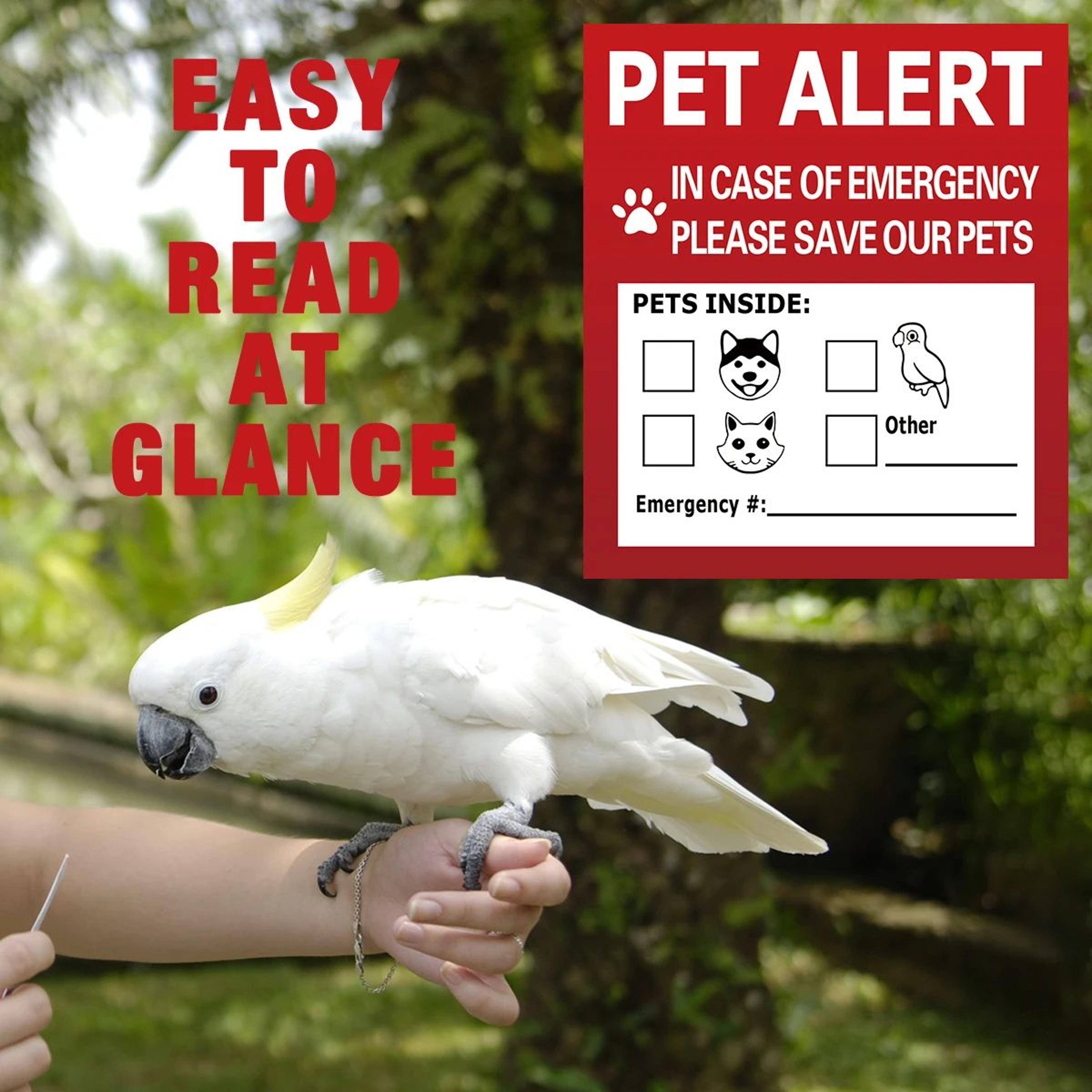 4Pack Pet Alert Stickers Static Cling Window Decals For Emergency Pet Rescue 3