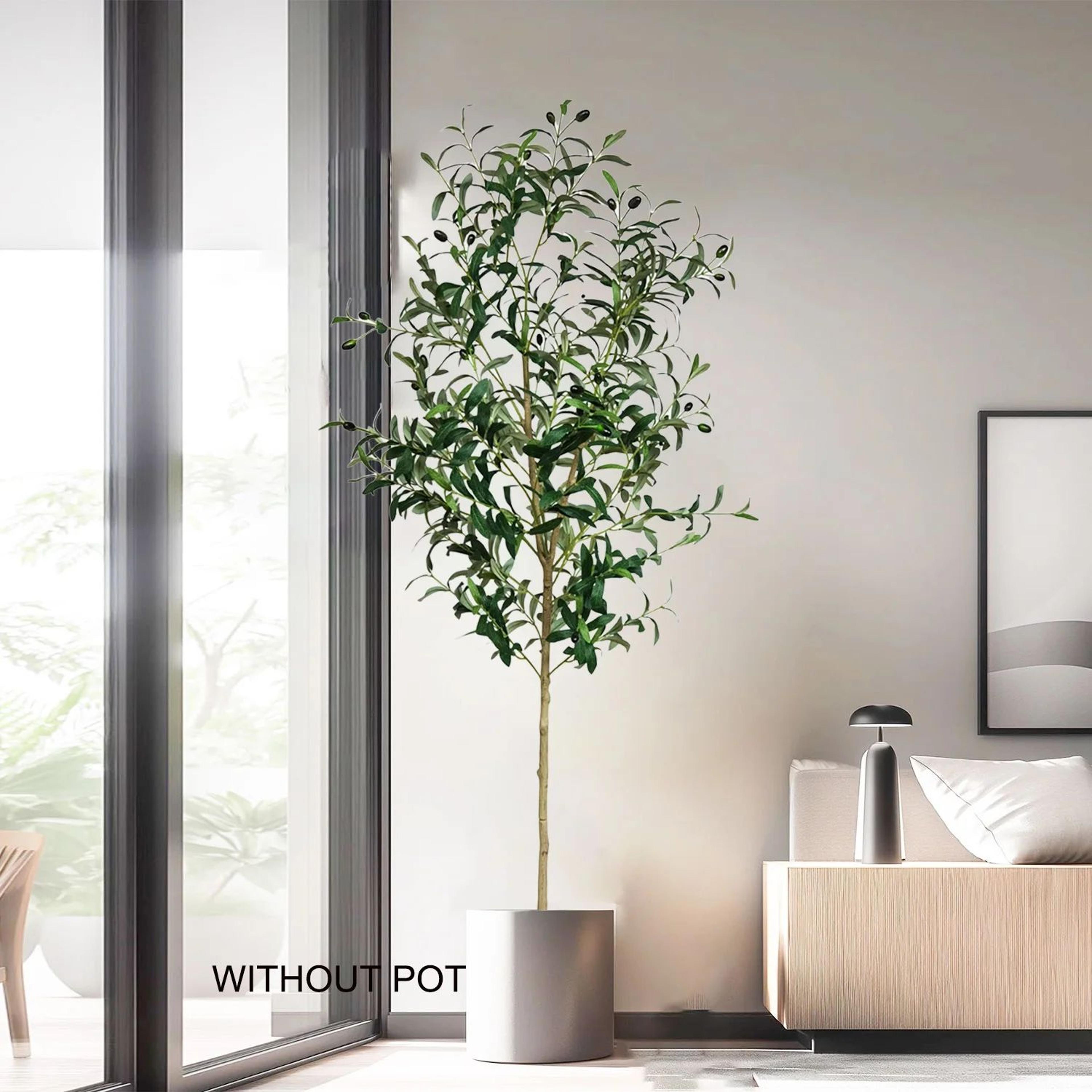Modern Tall Artificial Olive Tree Branch  Minimalist Faux Indoor Plant Decor 2
