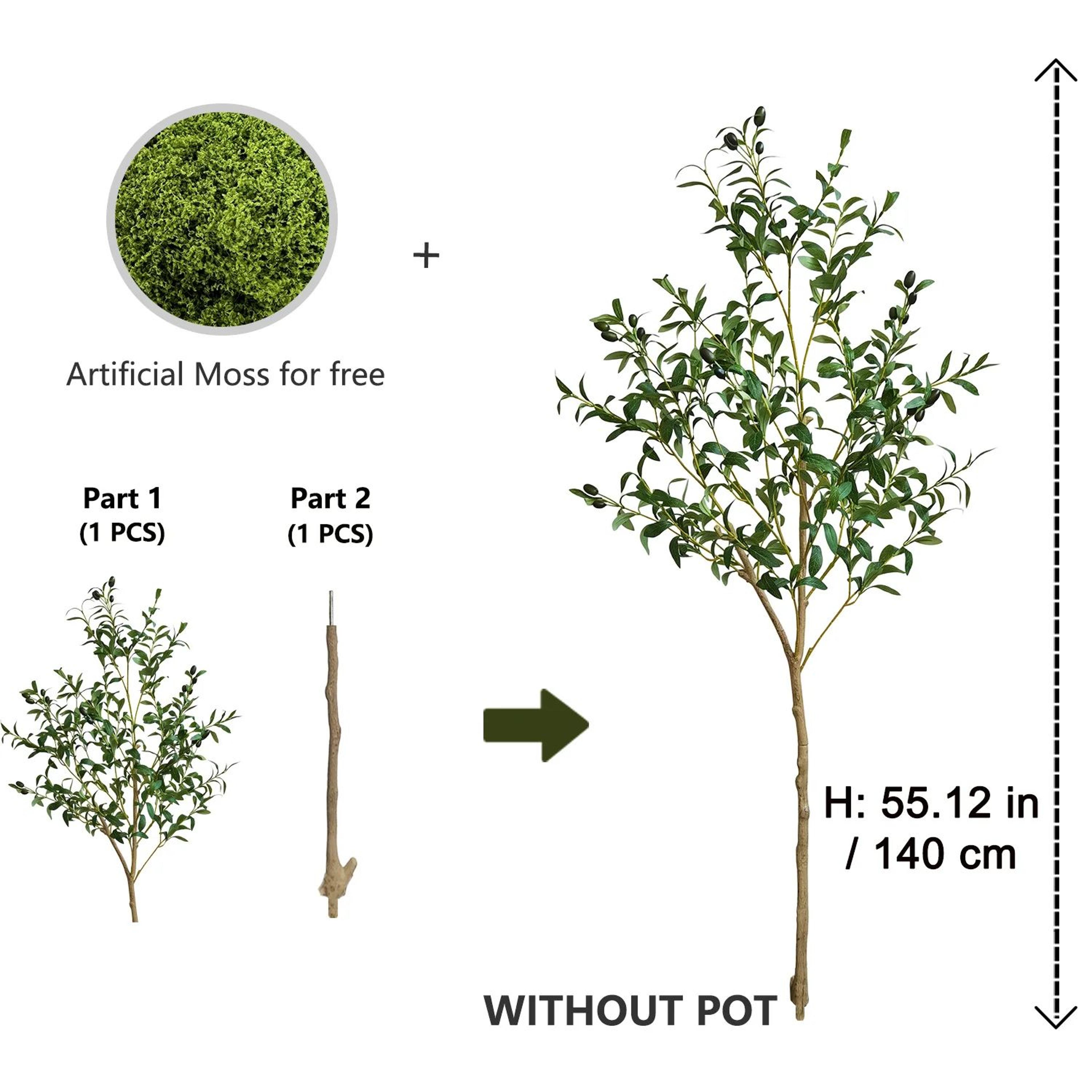 Modern Tall Artificial Olive Tree Branch  Minimalist Faux Indoor Plant Decor 7