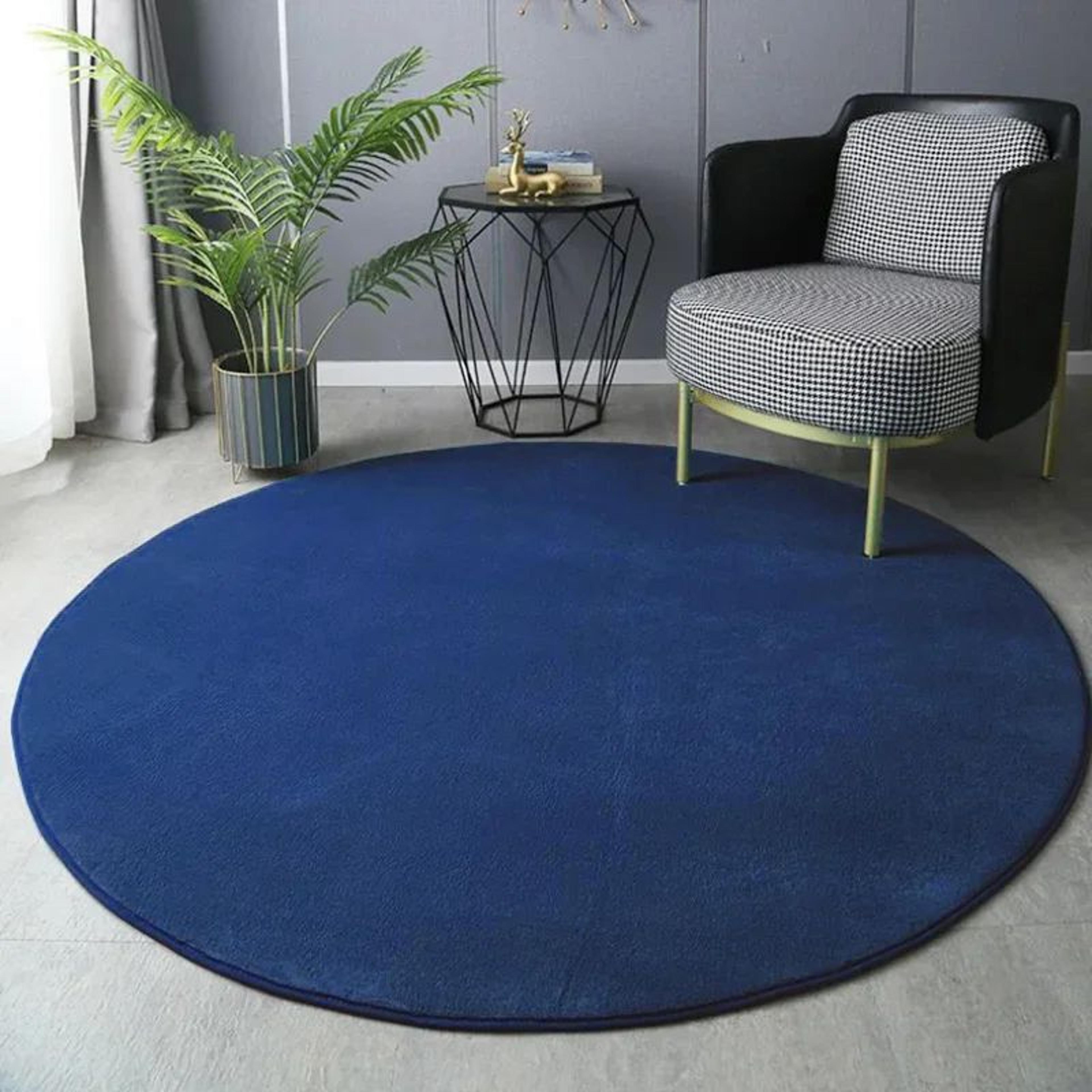 UltraSoft Round Velvet Rug  Modern Coral Plush Carpet For Living Room  Kids Play 3