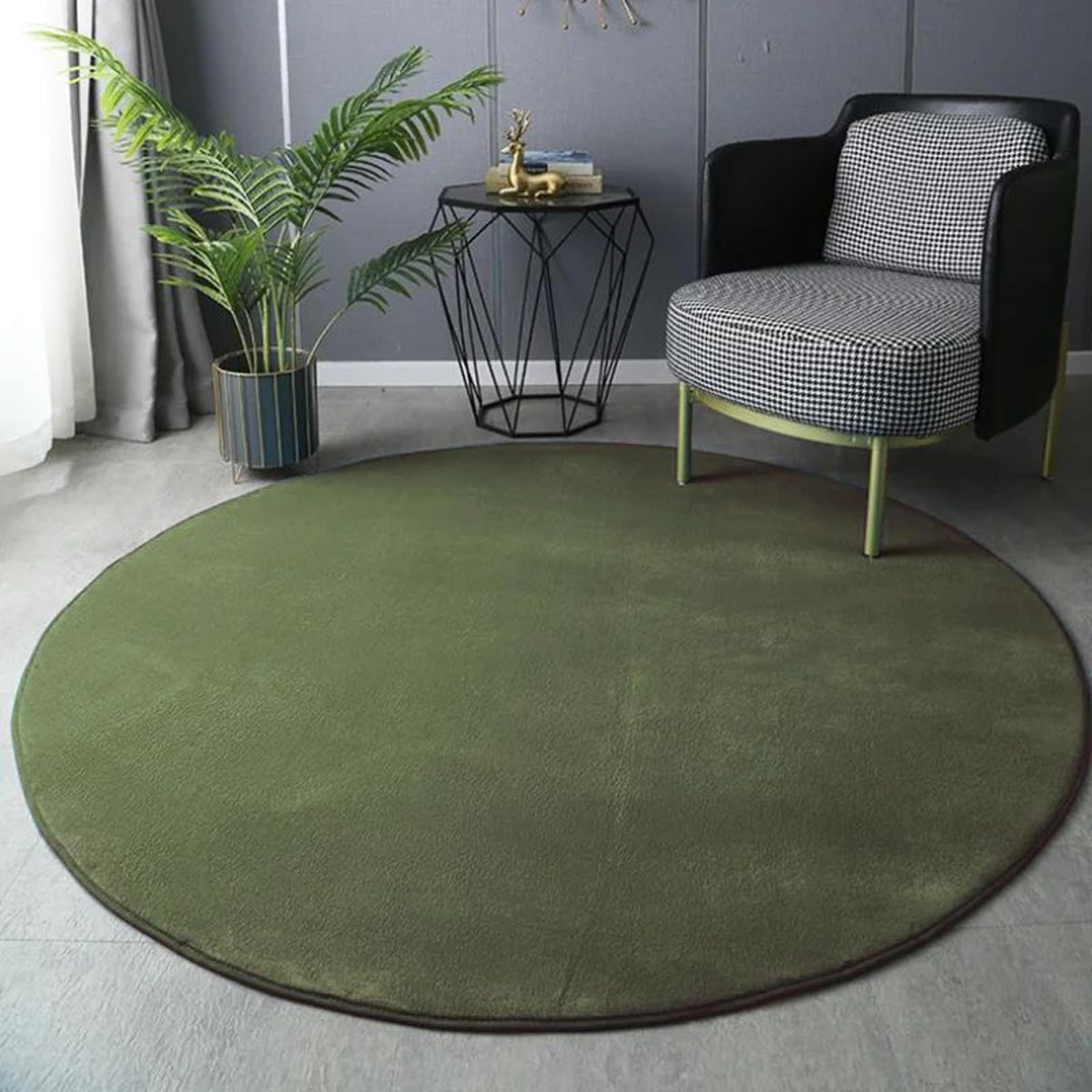 UltraSoft Round Velvet Rug  Modern Coral Plush Carpet For Living Room  Kids Play 8