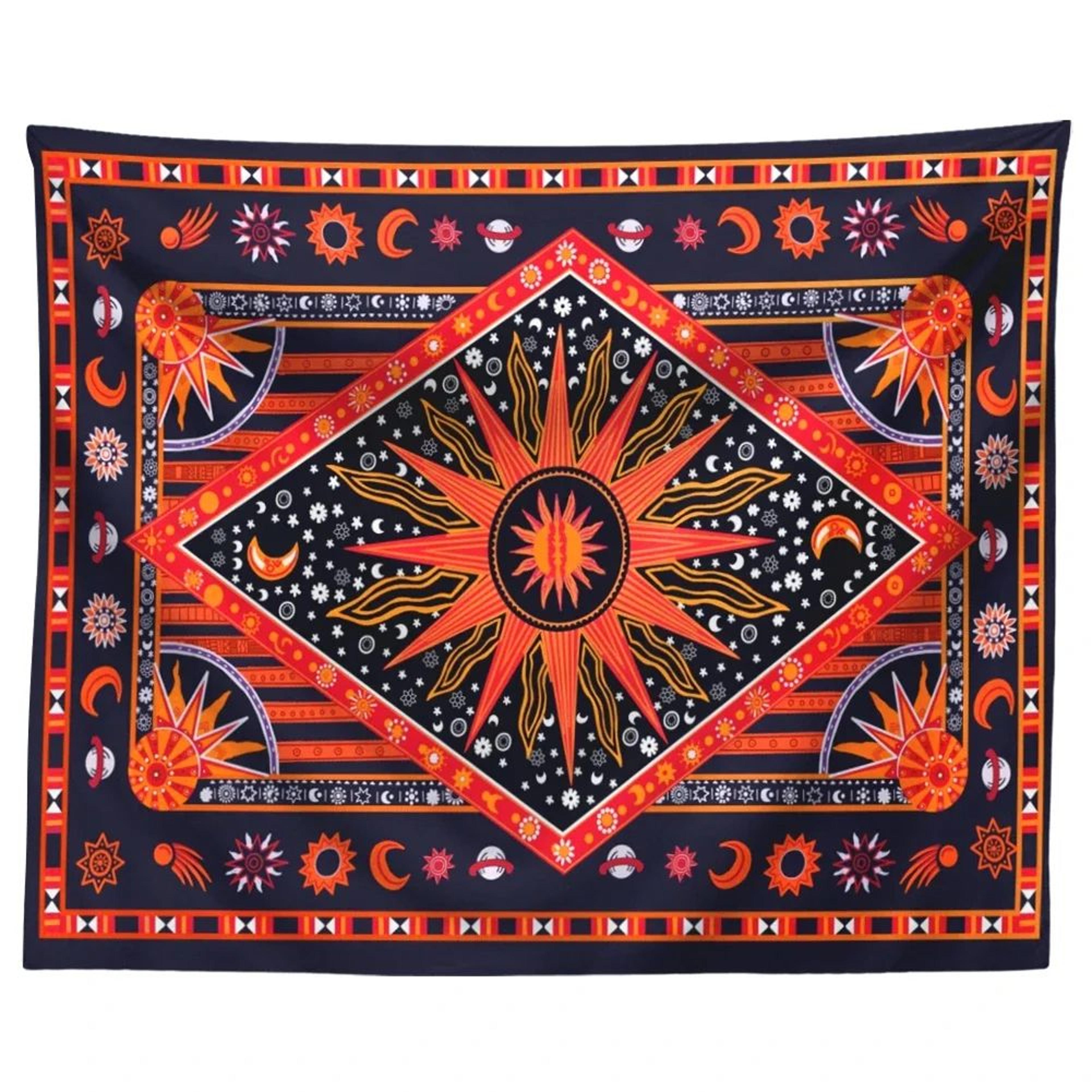 Mystic Mandala Tarot Tapestry  Bohemian Wall Hanging Decor For Spiritual Spaces 1