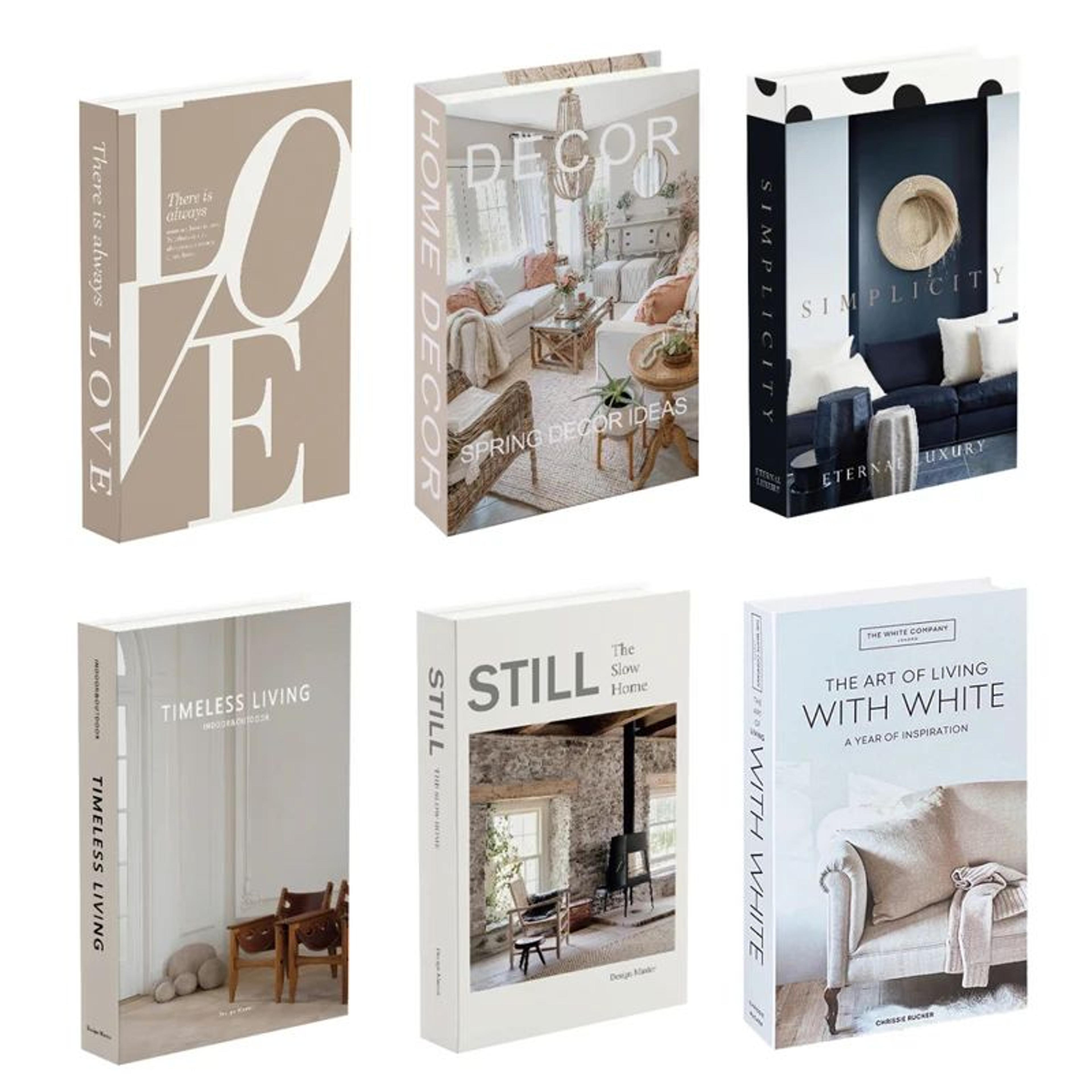 luxury decorative fake books storage box for coffee table decor