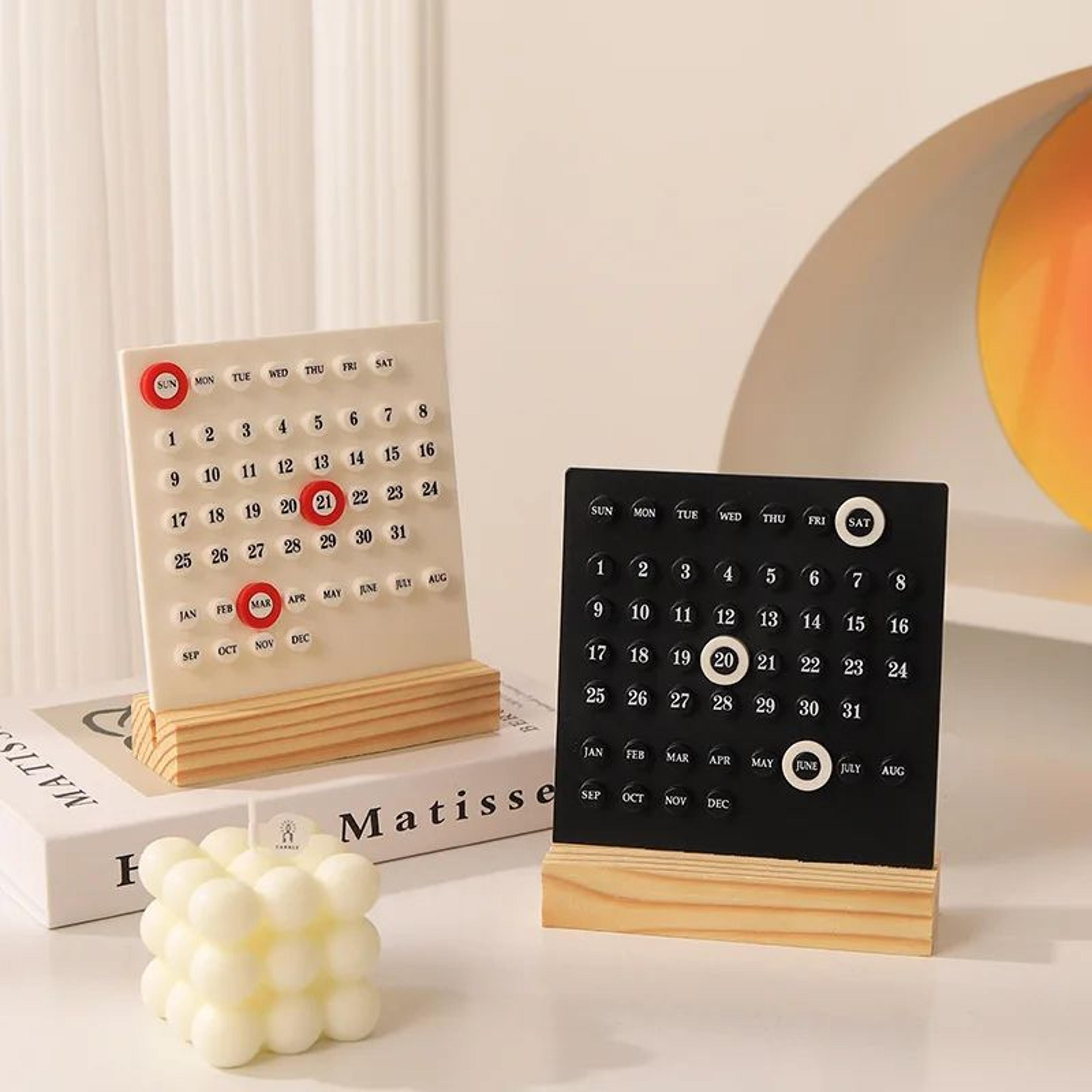 modern minimalist perpetual desk calendar for home office decor