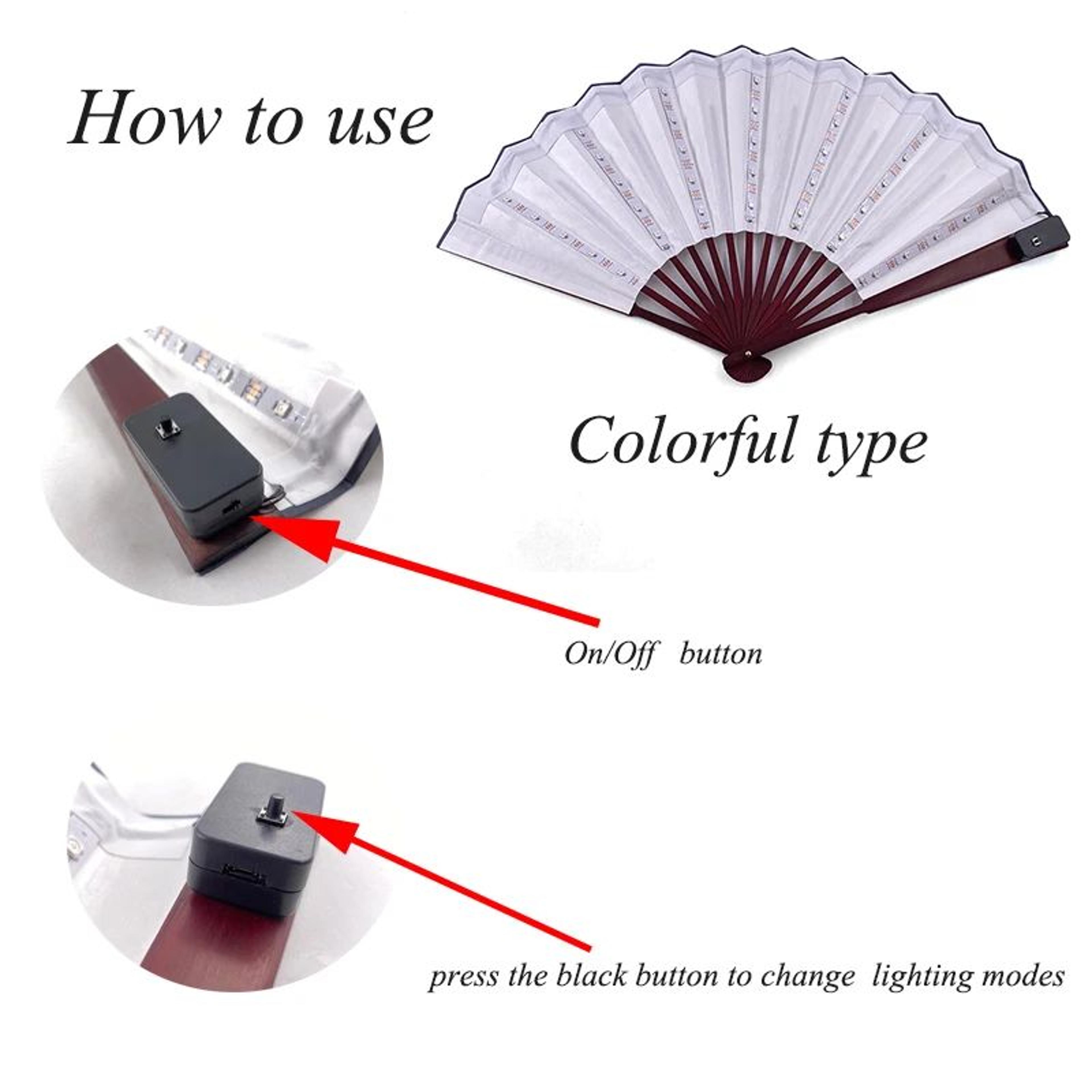 LED Rave Fan Light Up Folding Fan For Parties Festivals And Weddings 2