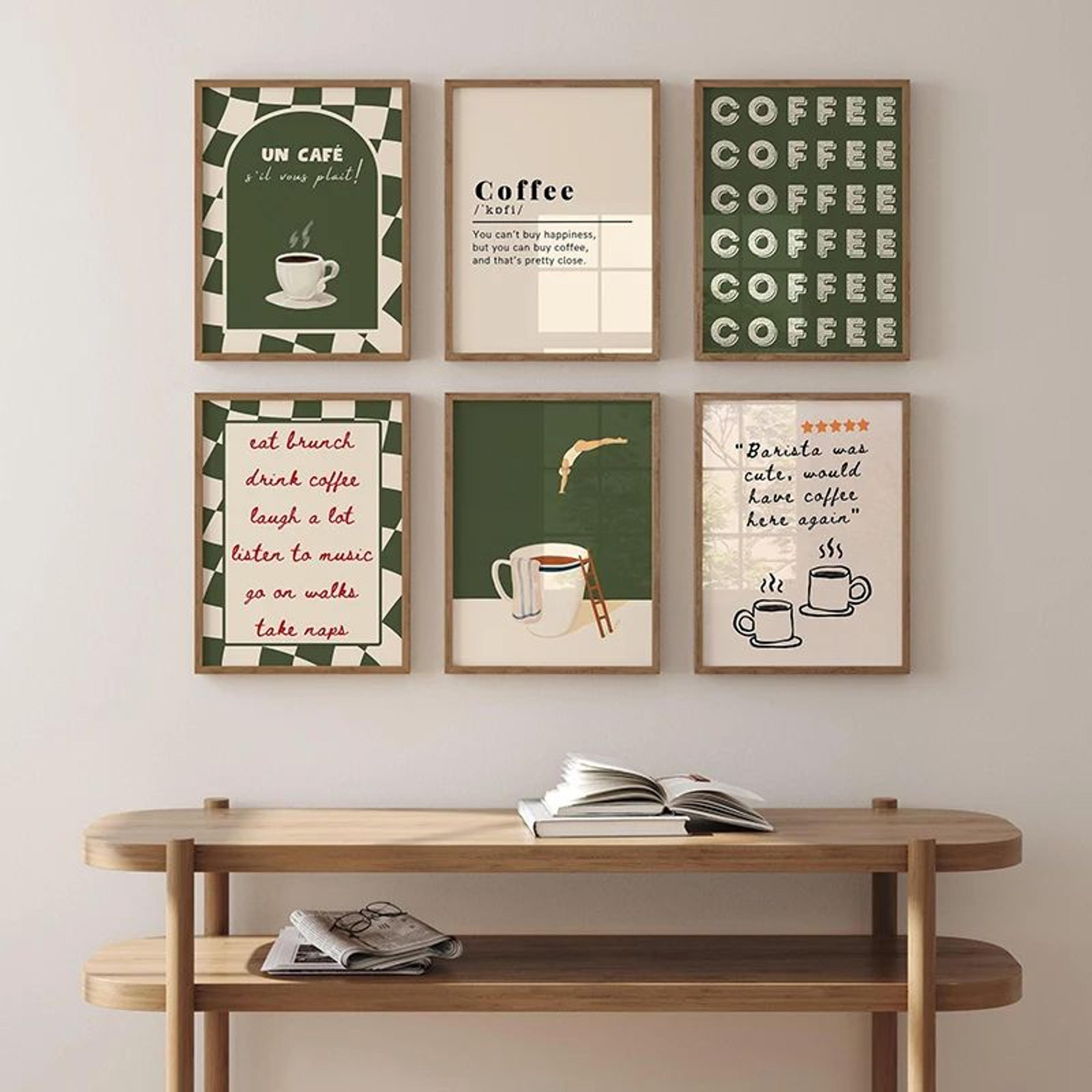 coffee diver coffee wall art canvas print for kitchen and coffee bar