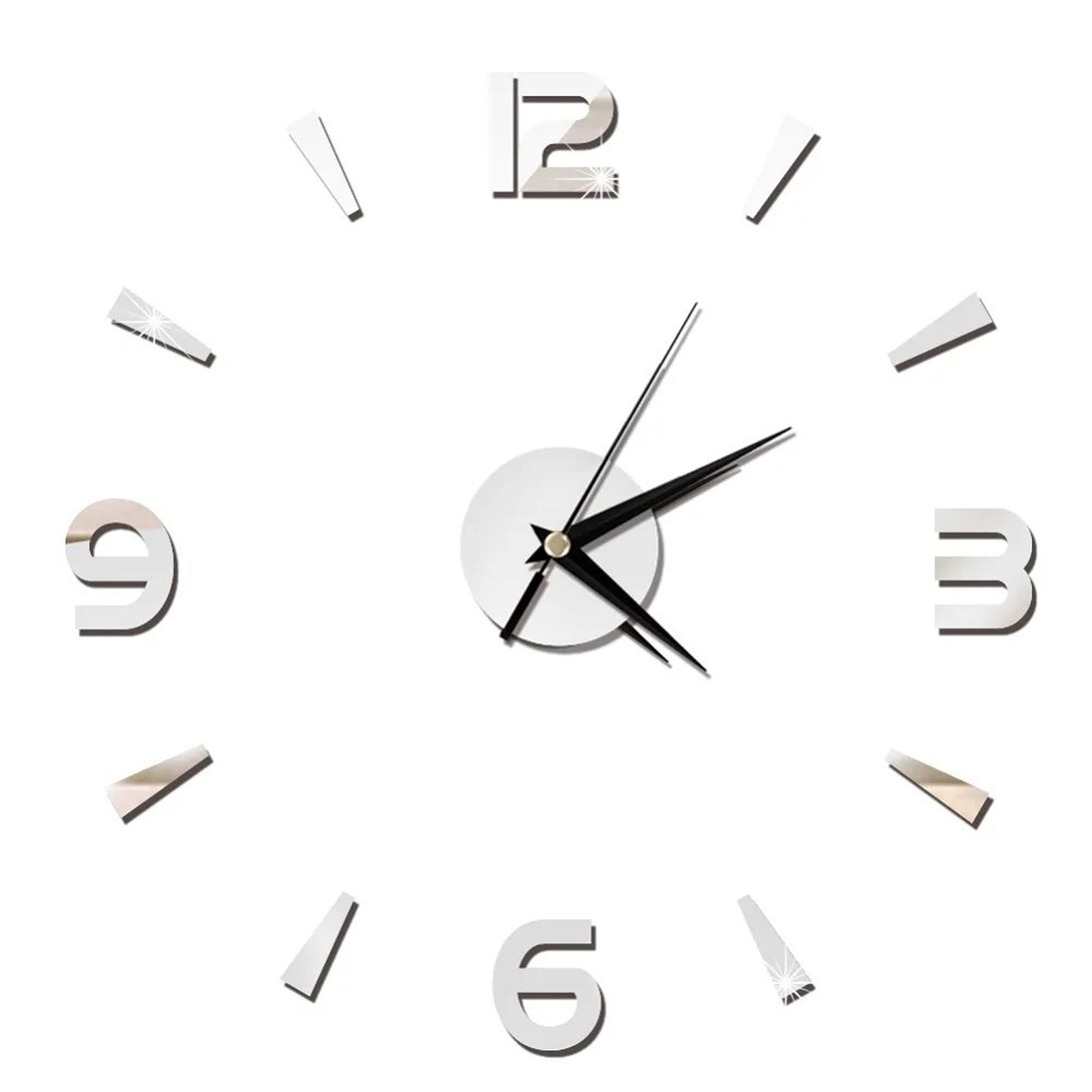Modern DIY Mirror Wall Clock  Frameless 3D Decorative Wall Sticker Clock 3