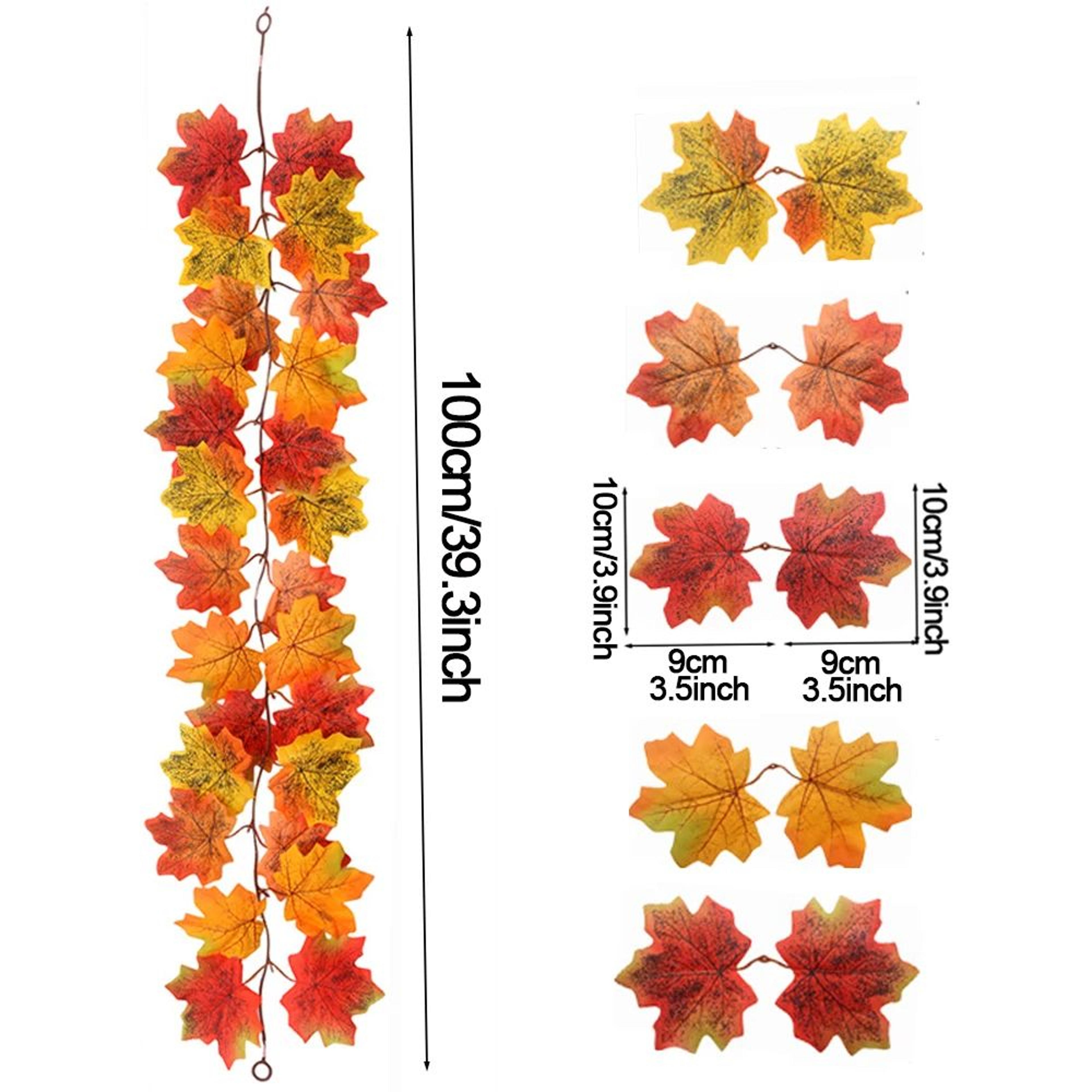 Harvest Glow Artificial Maple Leaf Garland For Fireplace Wedding  Thanksgiving Decor 9