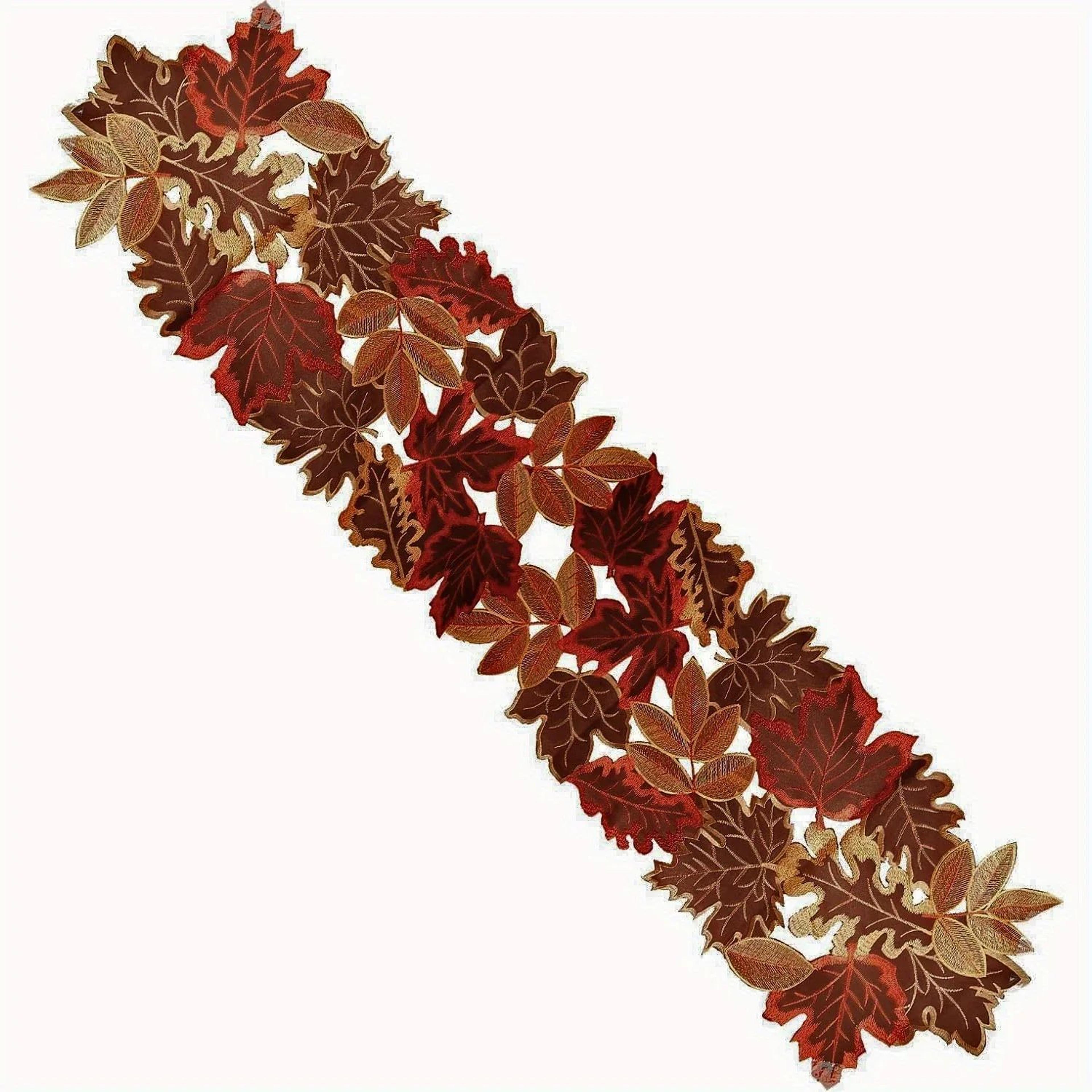 Autumn Maple Leaf Table Runner  Rustic Farmhouse Thanksgiving Table Decor 8