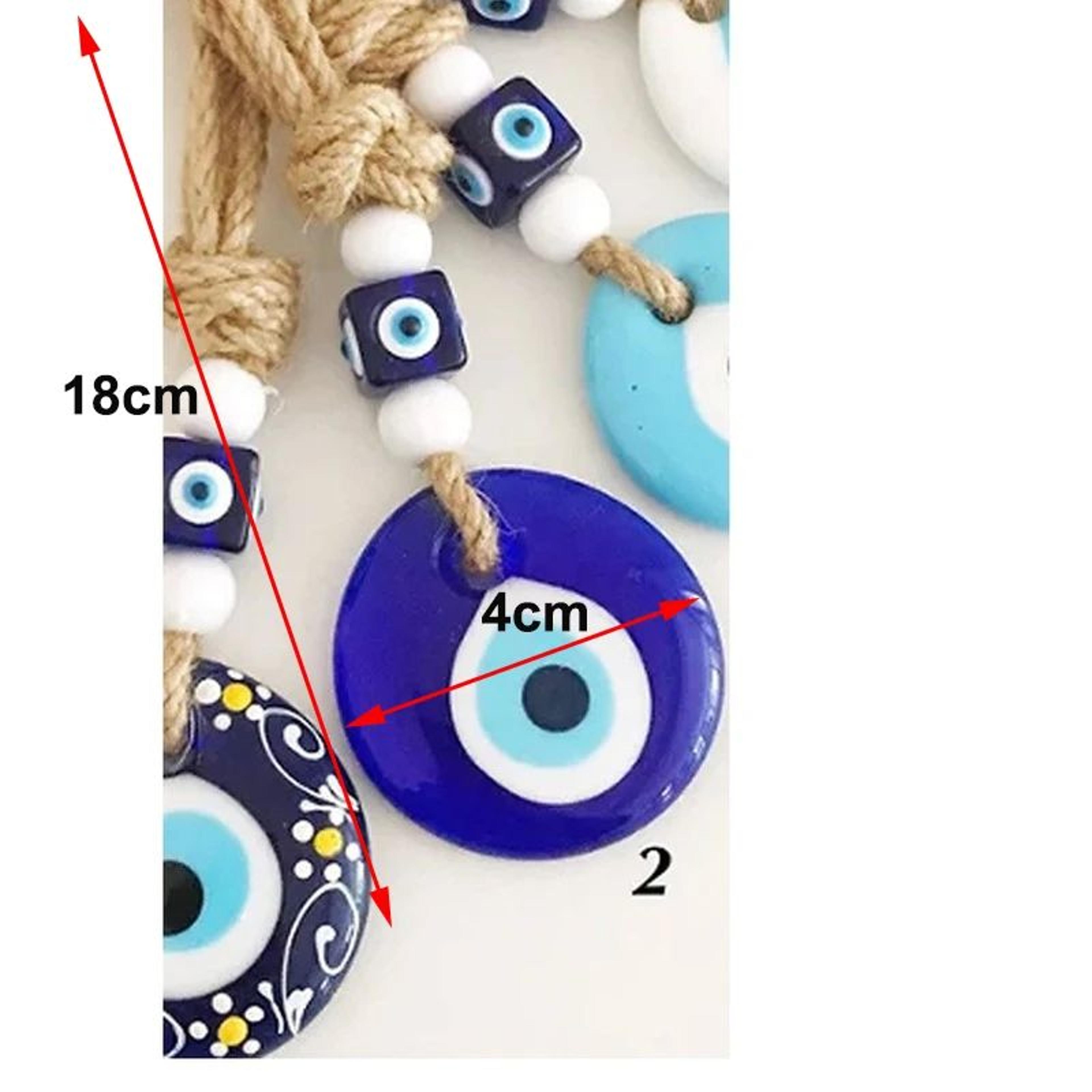 Lucky Blue Nazar Evil Eye Wall Hanging  Handmade Turkish Evil Eye Decor With Multicolor Beads 5