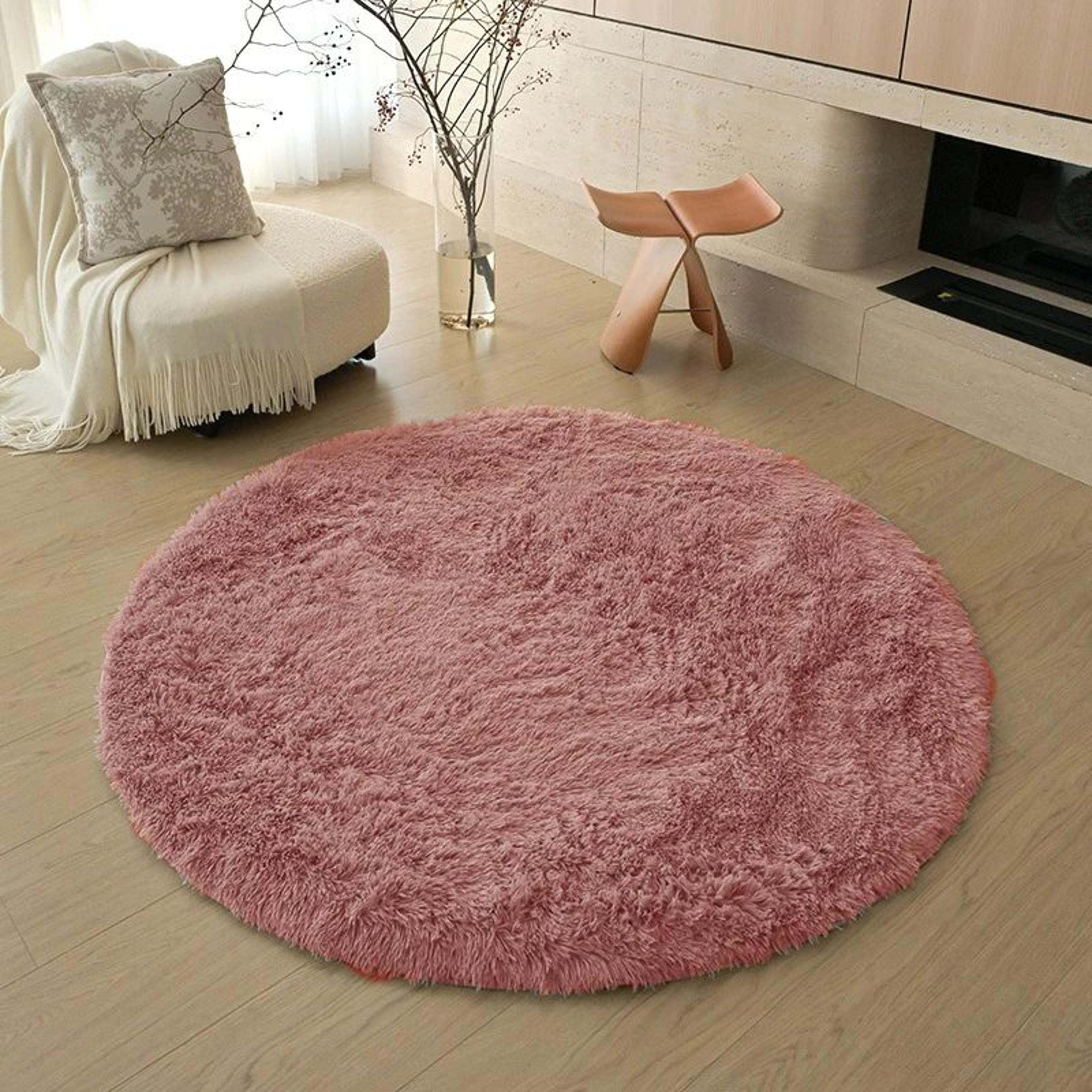 CloudSoft Round Nursery Rug Plush Kids Play Mat 7