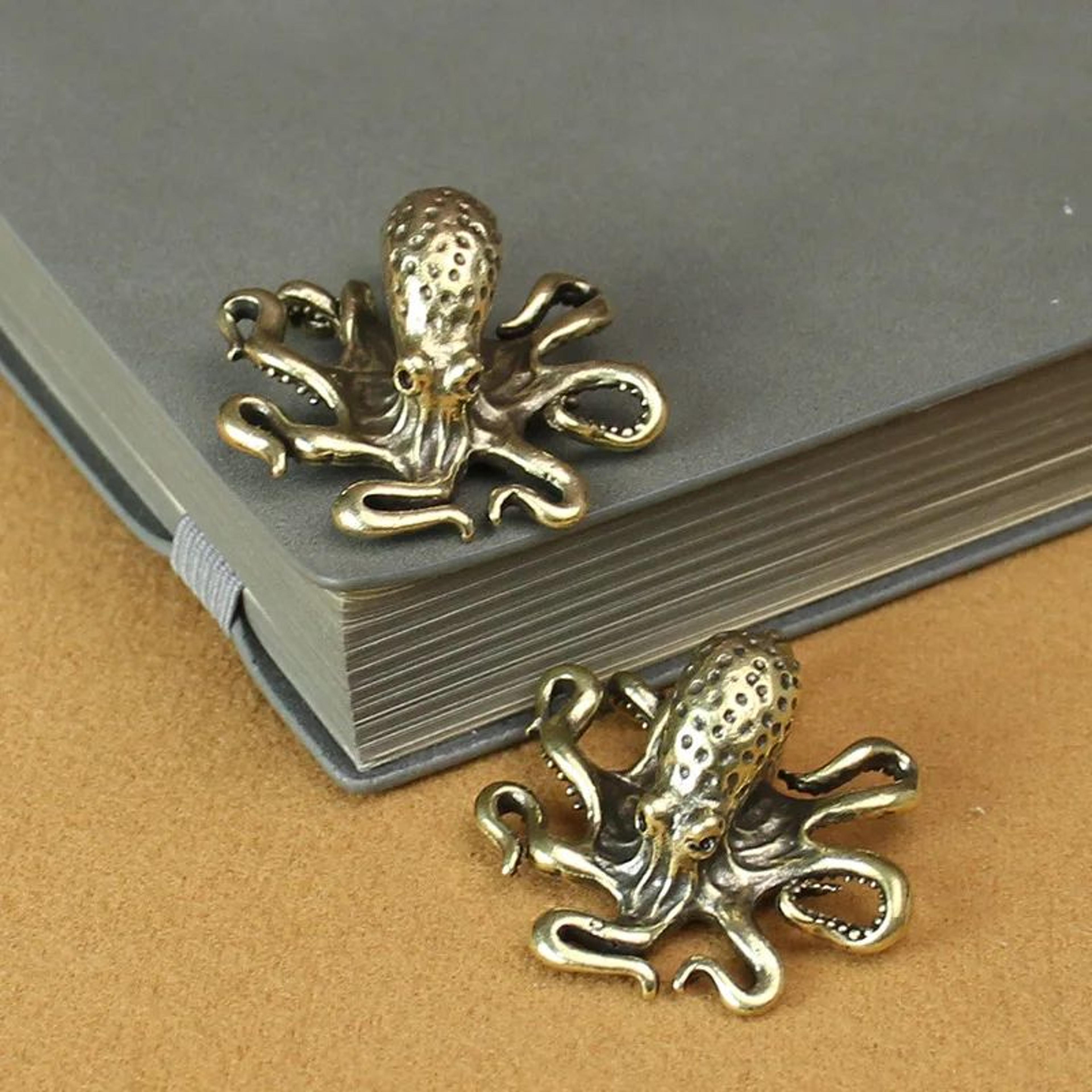 Retro Brass Octopus Figurine Tea Pet Desk Ornament Gift 2